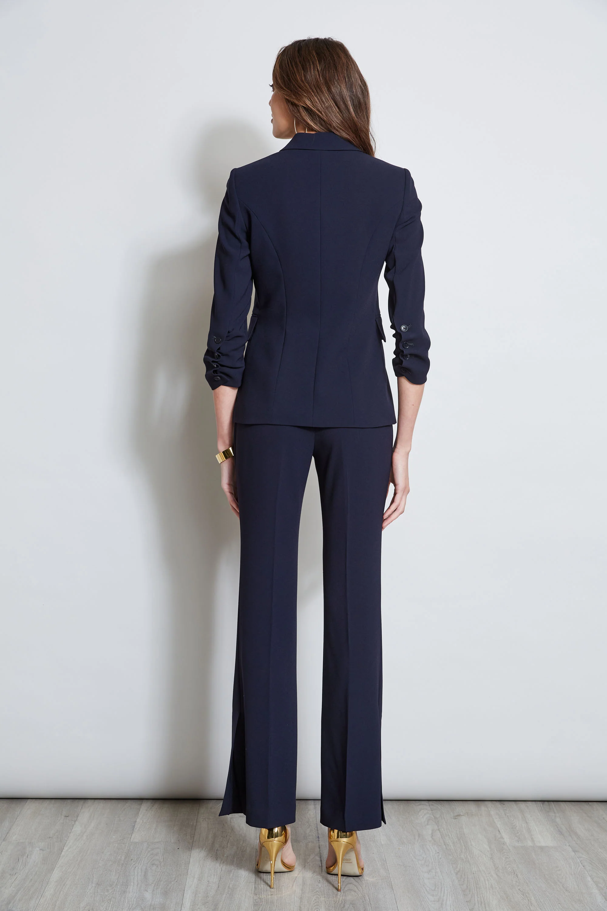 3 Button Ruched Sleeve Blazer - Image 7