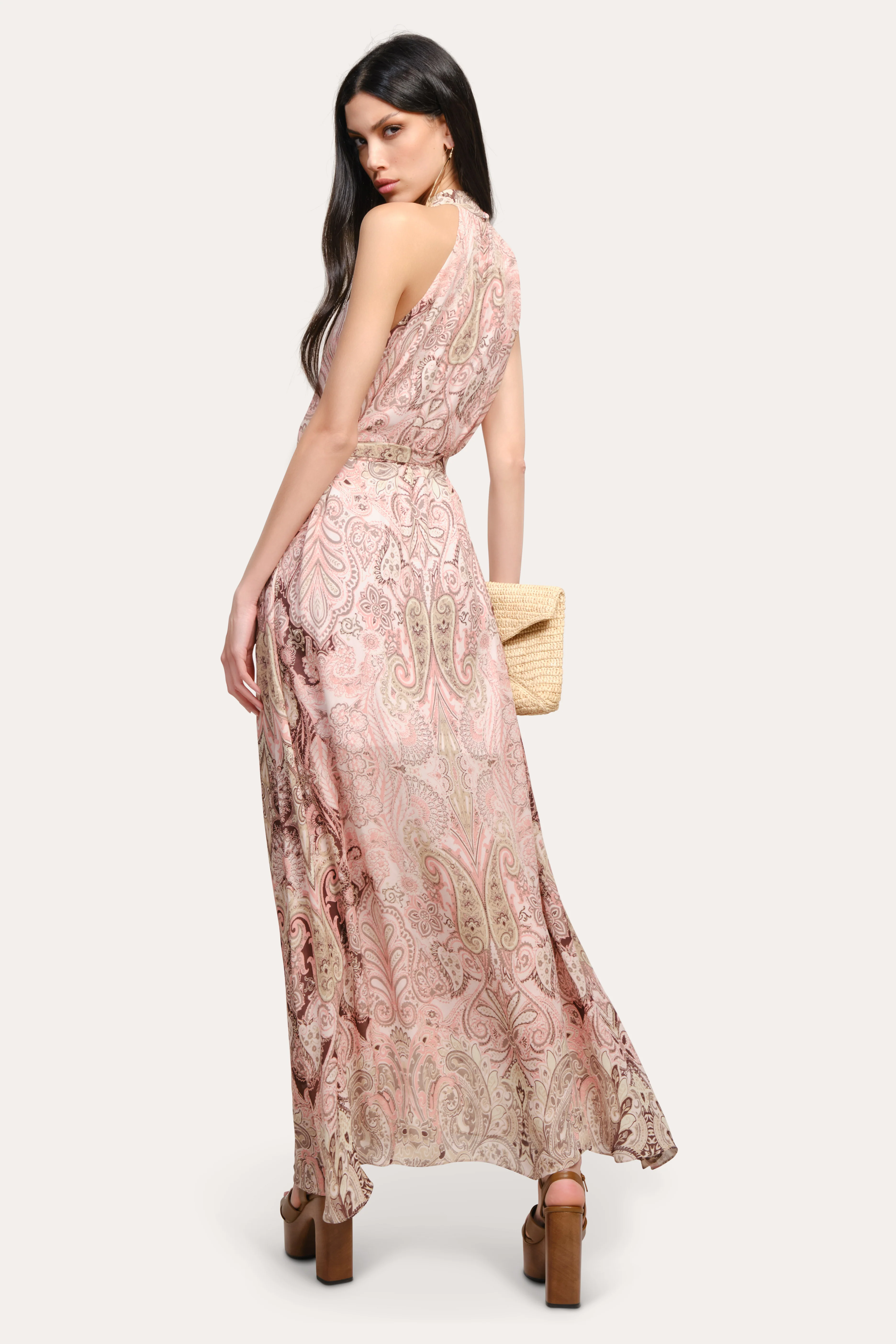 Annie Silk Halter Dress - Image 4