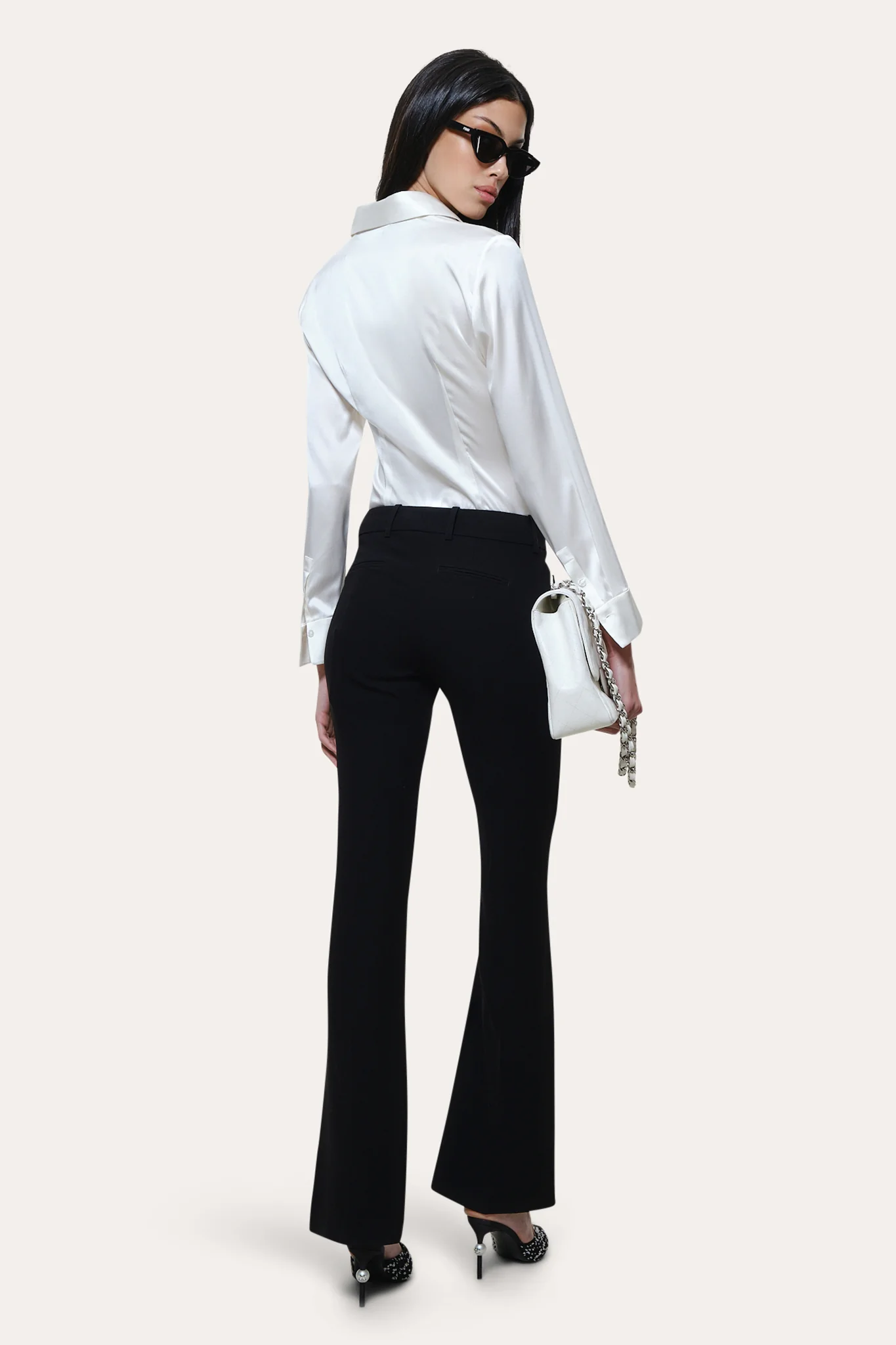 Anya Silk Charmeuse Ruched Shirt - Image 4