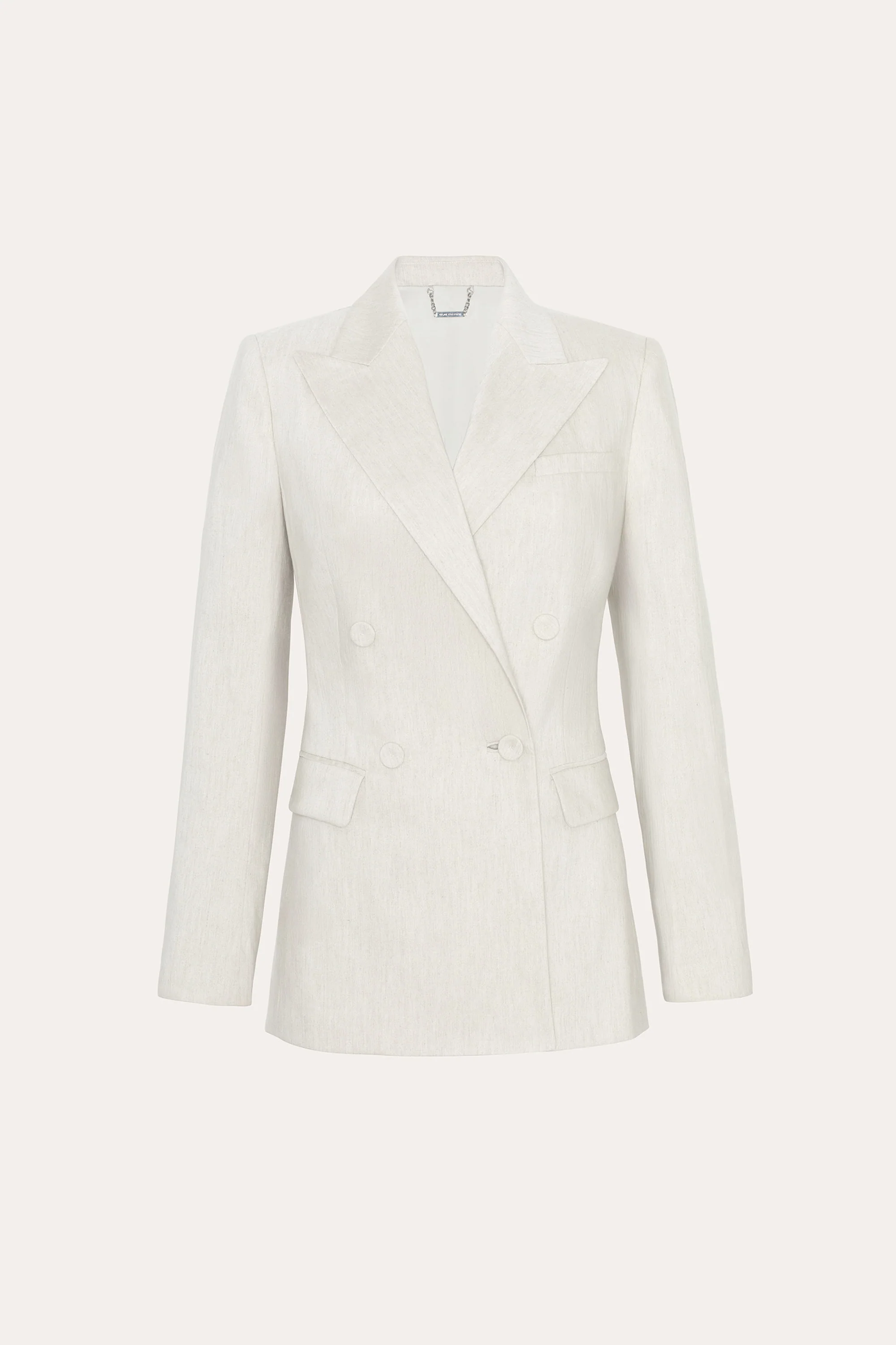 Solenne Double Breasted Linen Blazer - Image 2