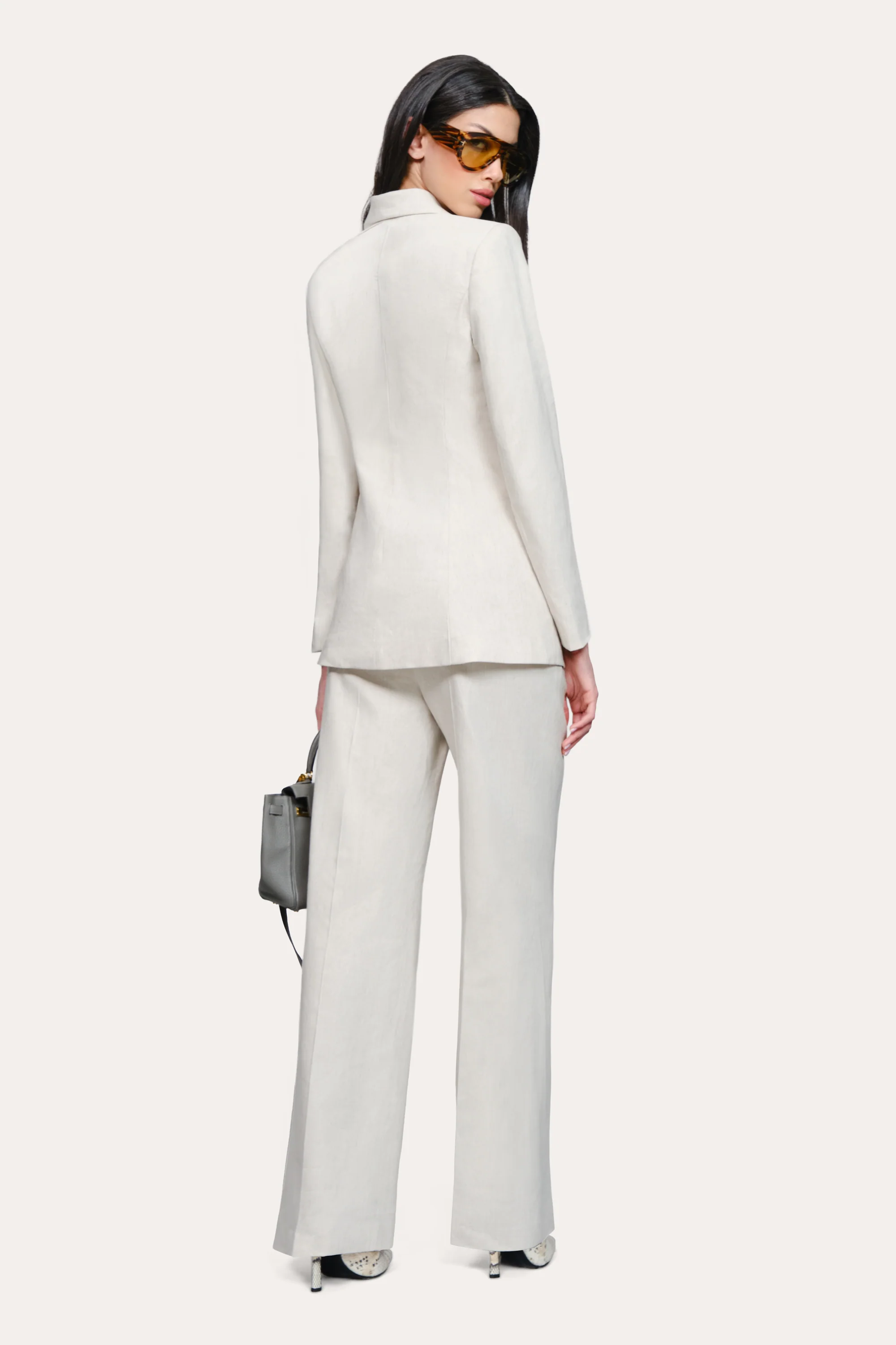 Solenne Double Breasted Linen Blazer - Image 4