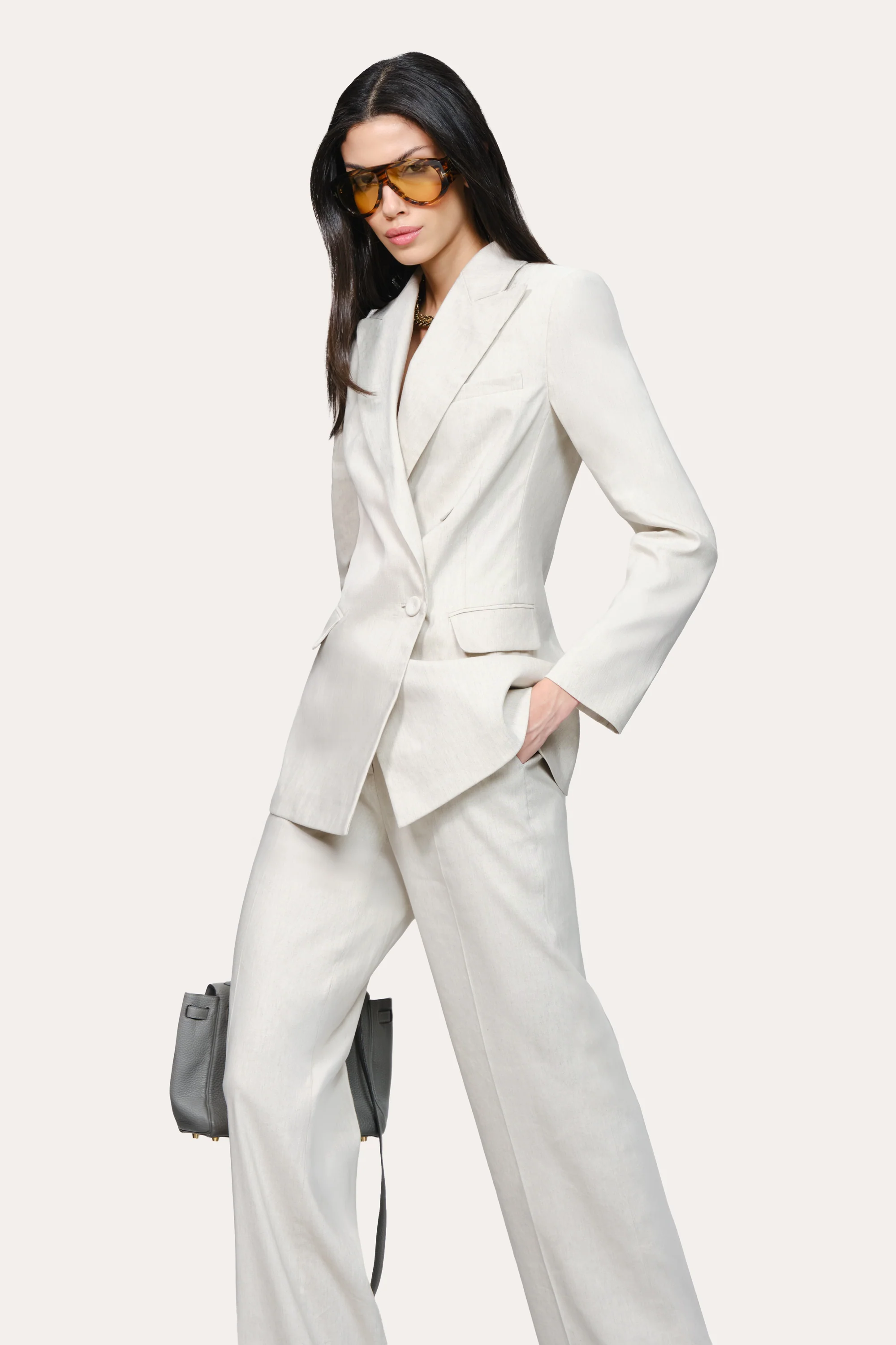 Solenne Double Breasted Linen Blazer - Image 5