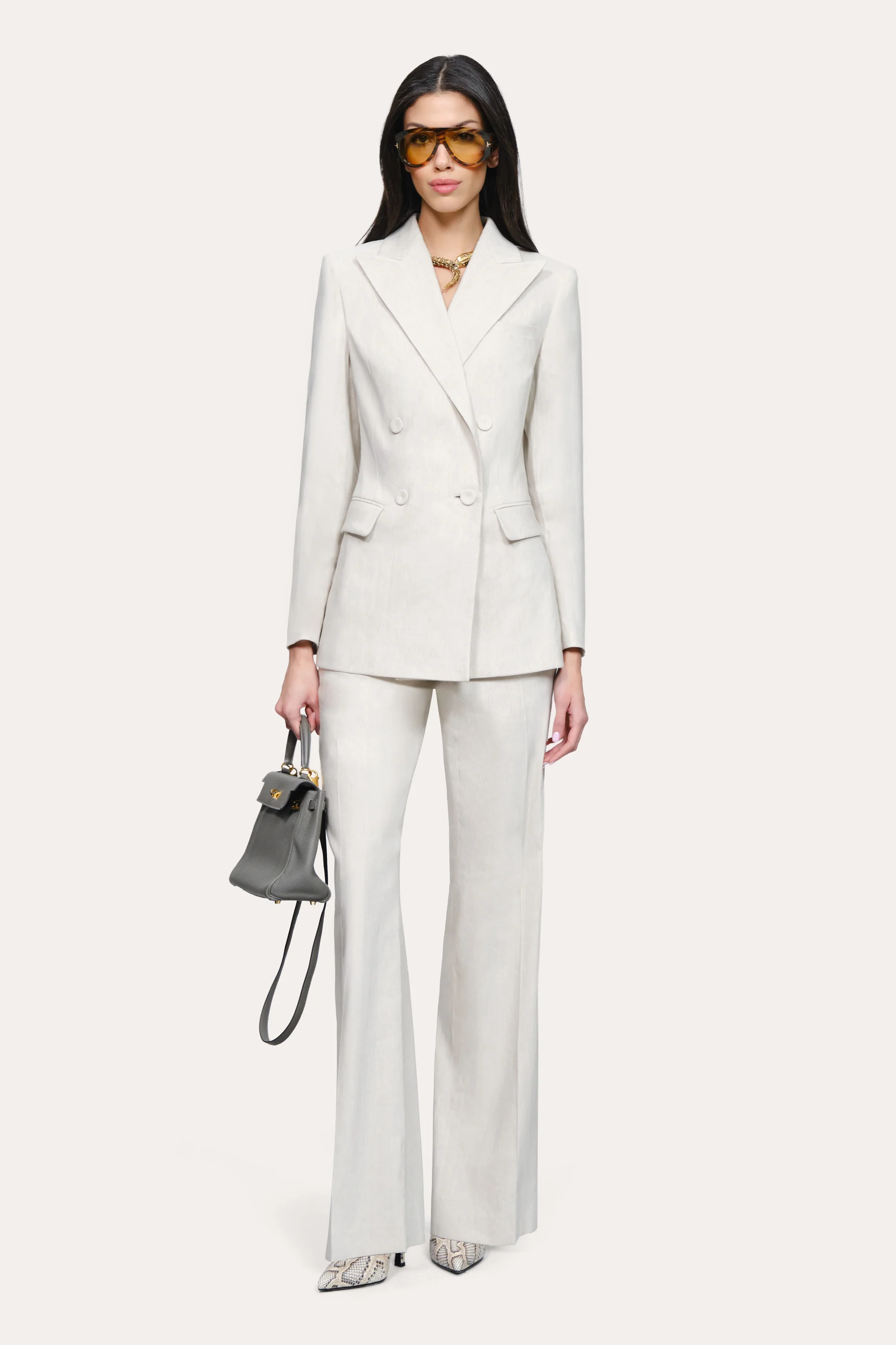 Solenne Double Breasted Linen Blazer - Image 6