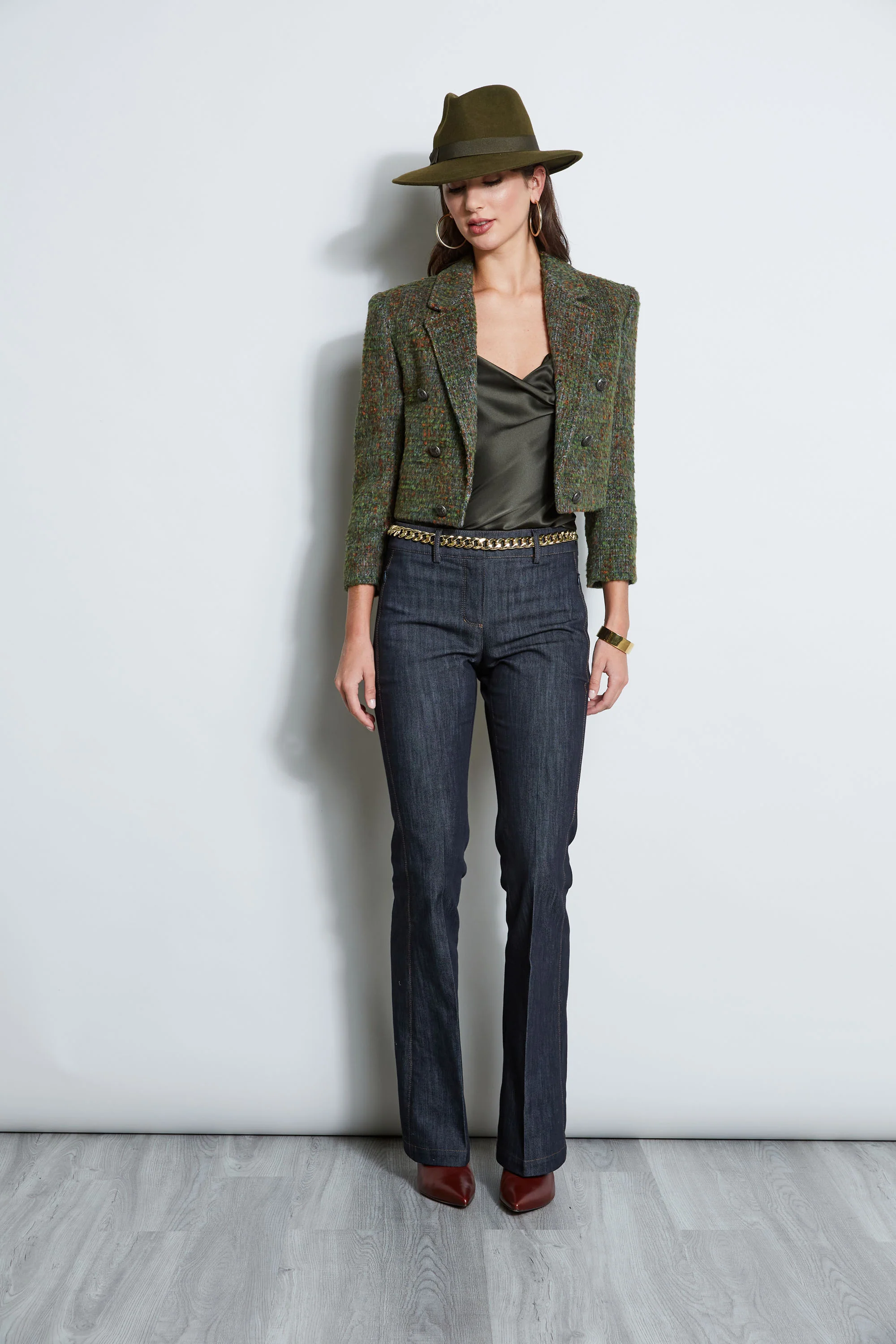 Boucle Tweed Cropped Jacket - Image 3