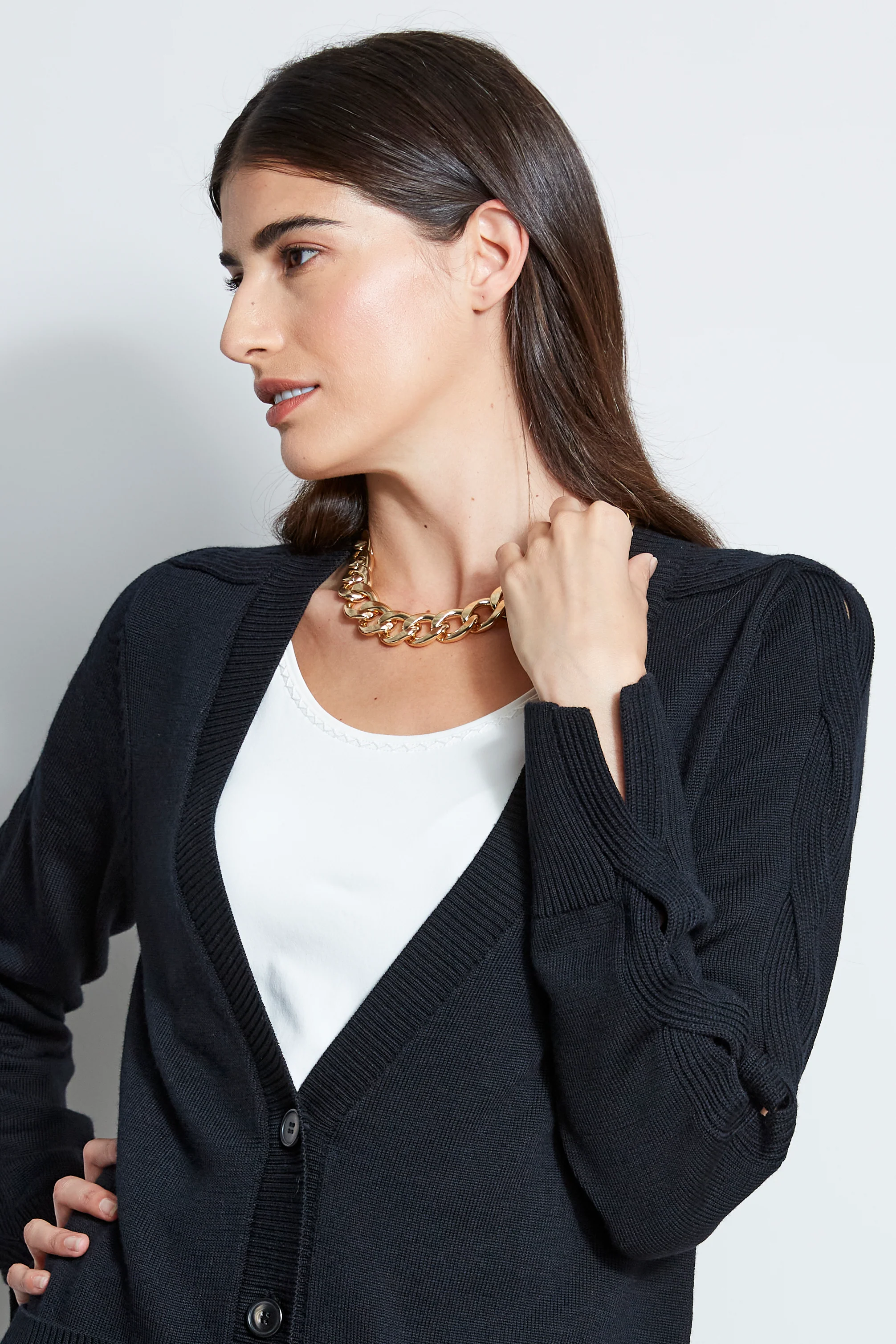 Cable Button Cardigan - Image 2