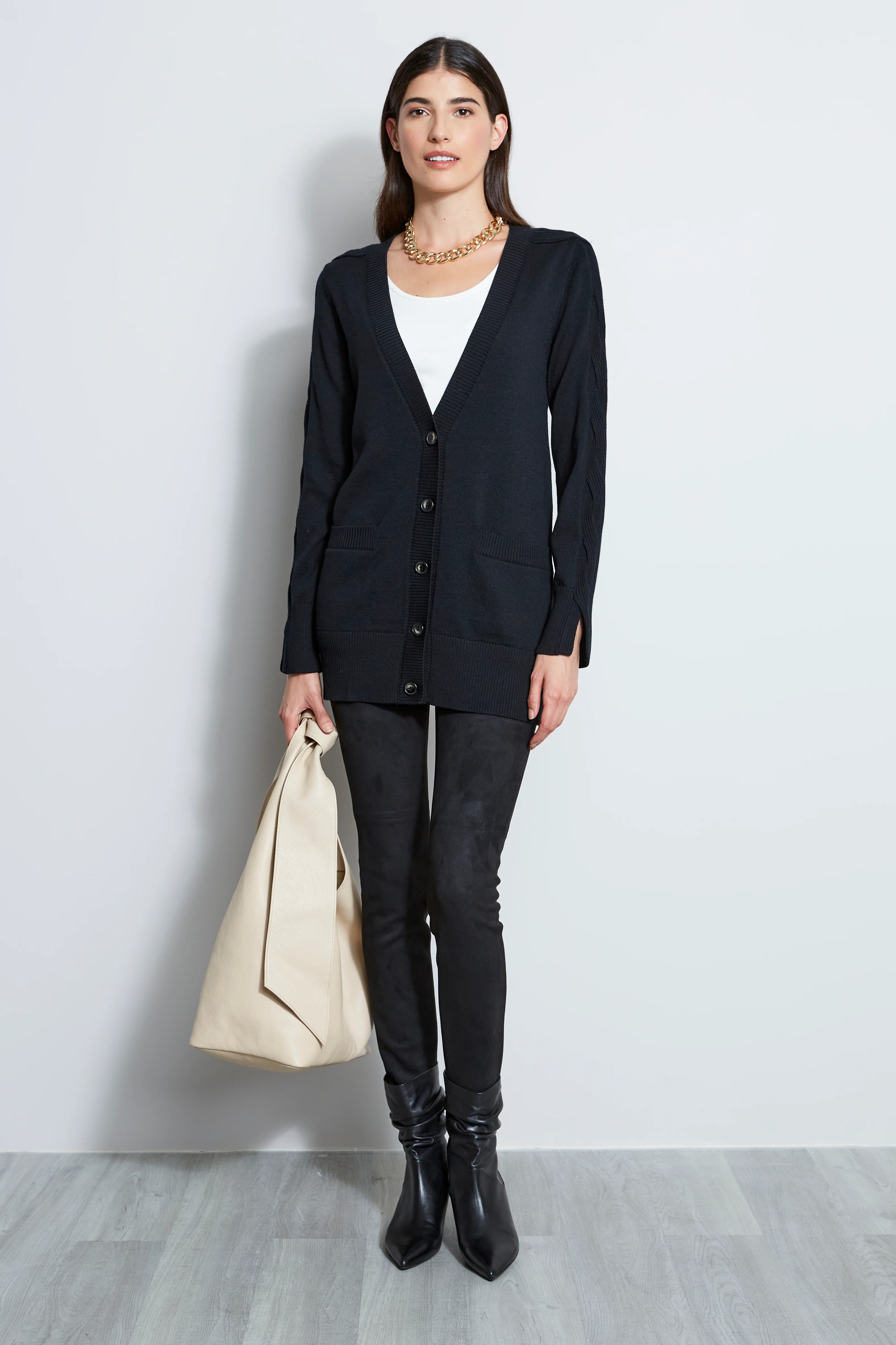 Cable Button Cardigan - Image 3
