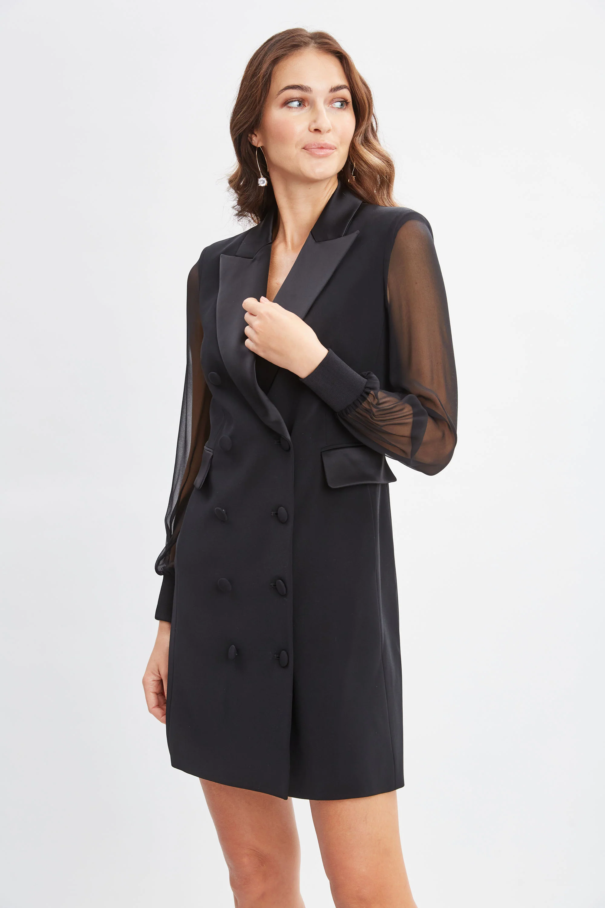 Chiffon Sleeve Blazer Dress - Image 5