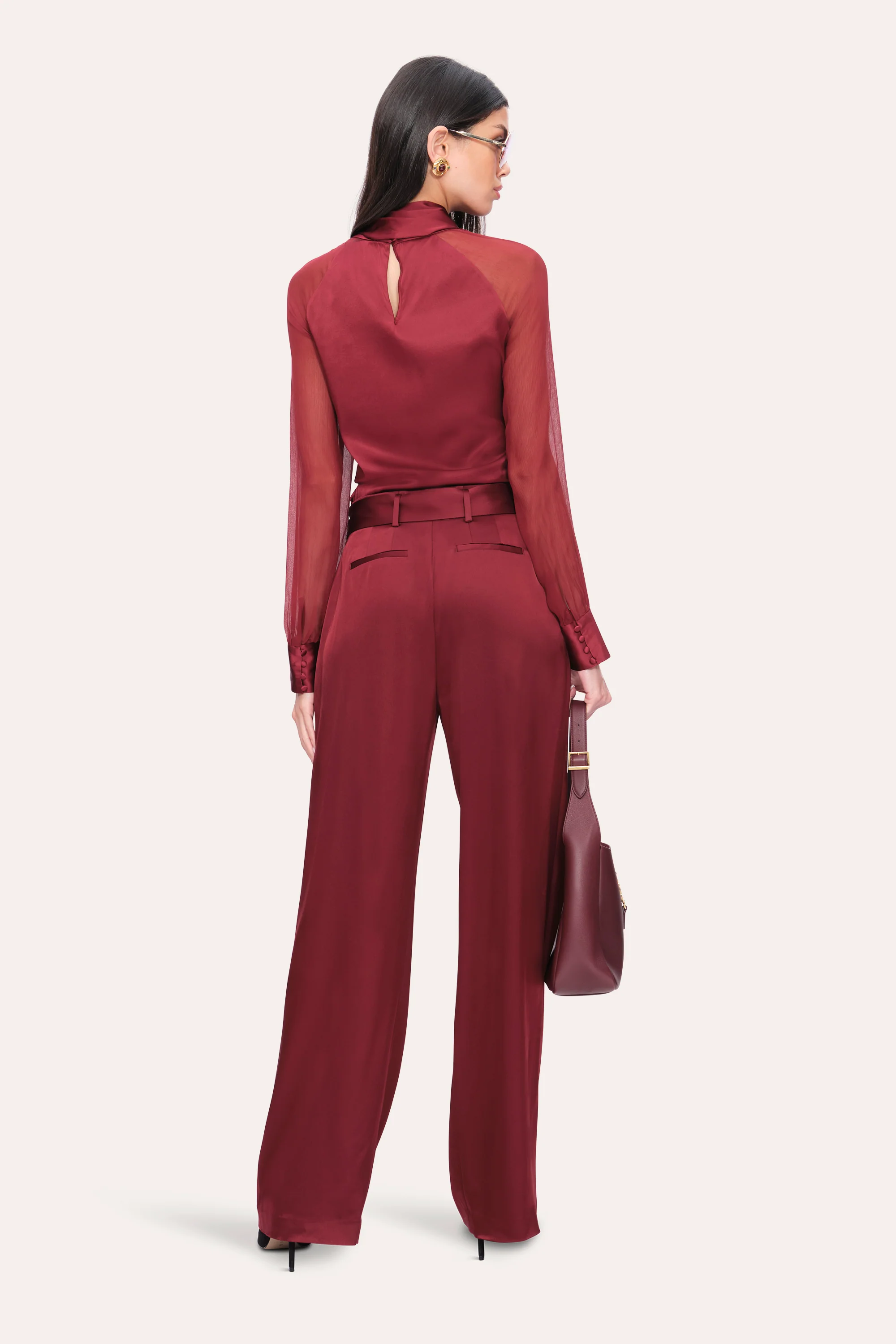Julia Silk Satin Tie Top - Image 4