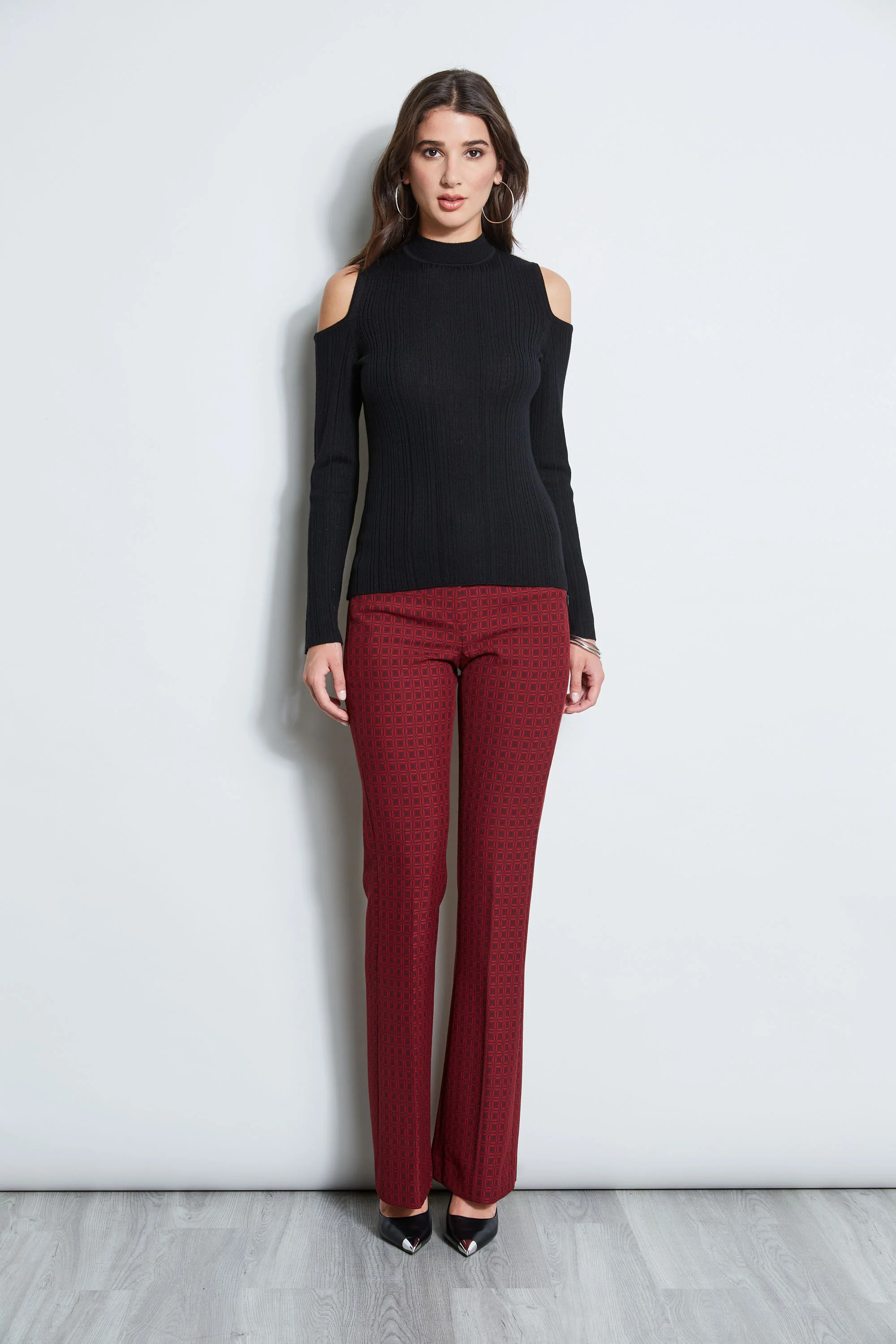 Cold Shoulder Mock Neck Sweater - Image 3