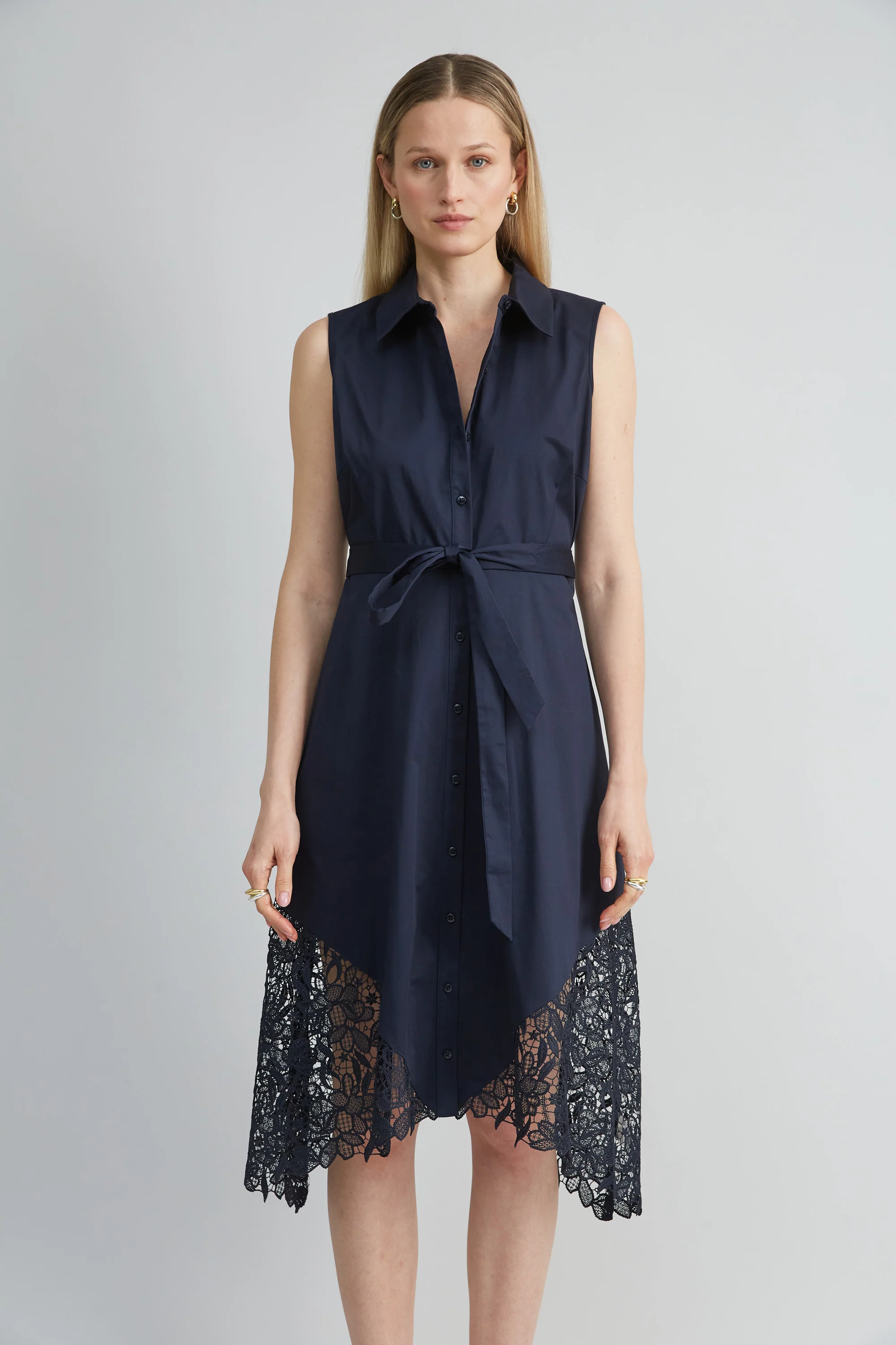 Cotton Lace Hem Dress - Image 2