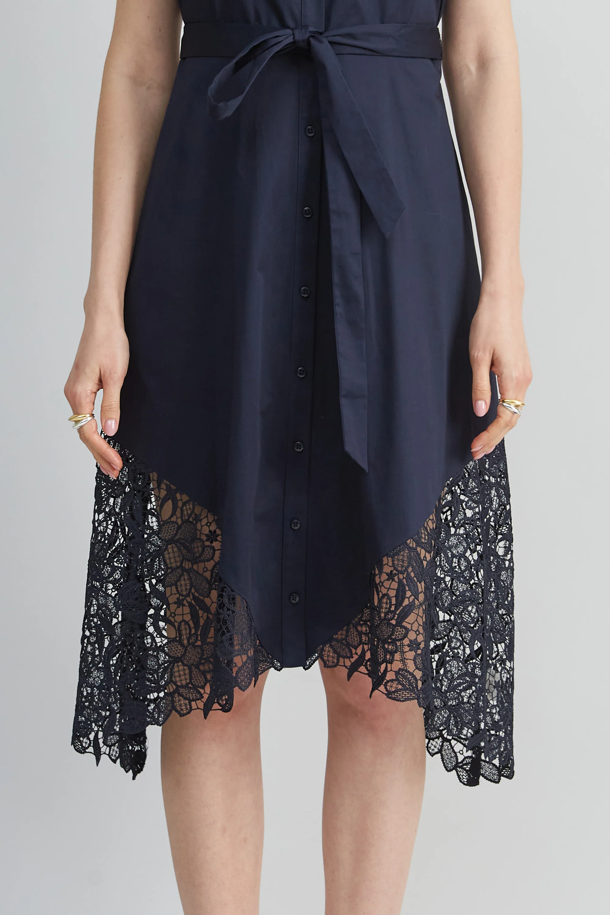 Cotton Lace Hem Dress - Image 3
