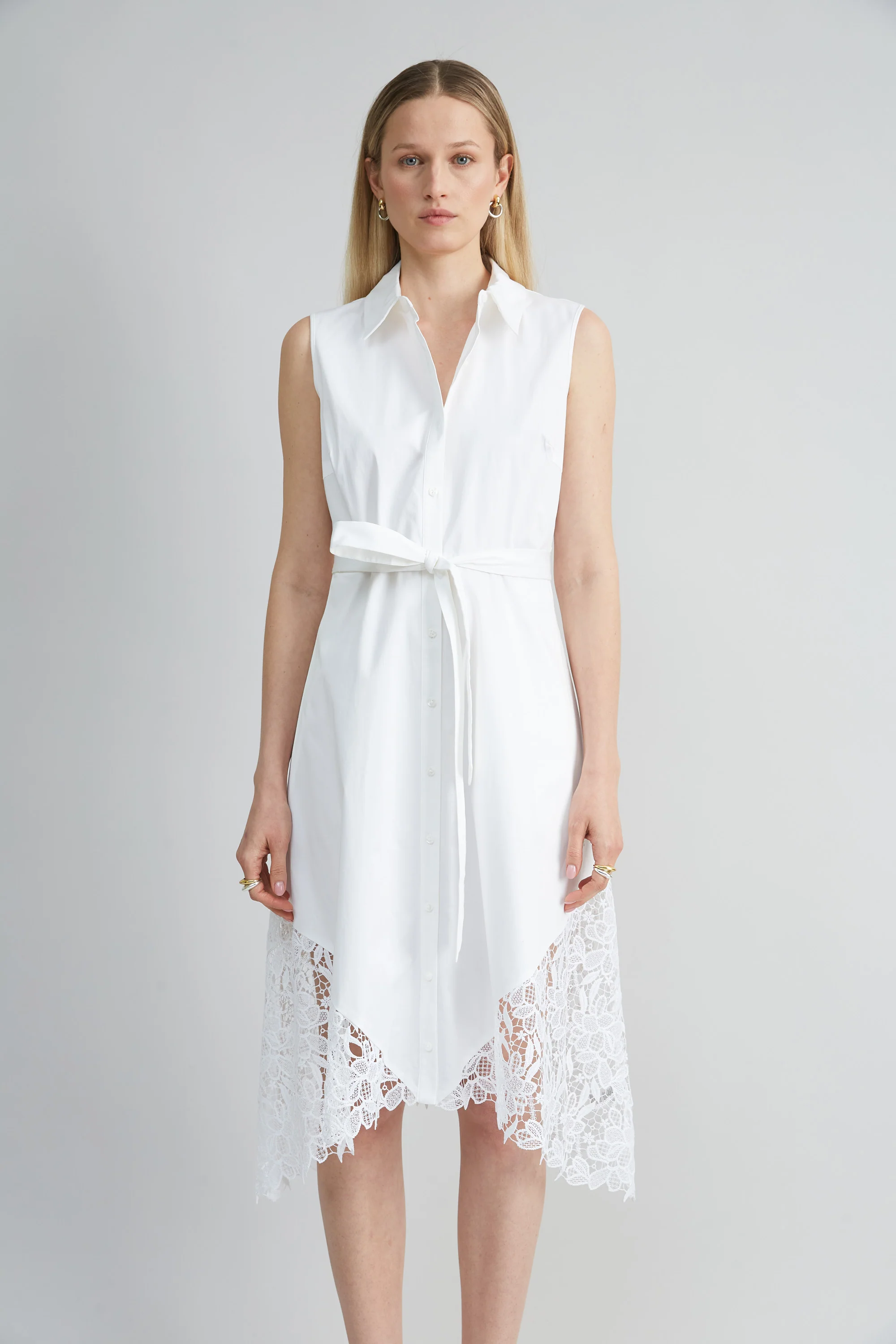 Cotton Lace Hem Dress - Image 2