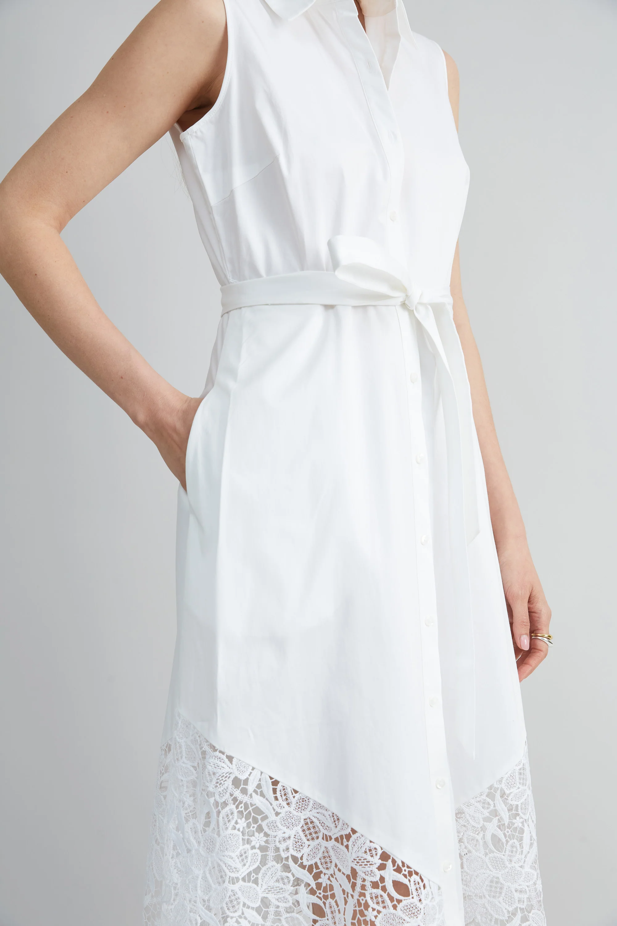 Cotton Lace Hem Dress - Image 3