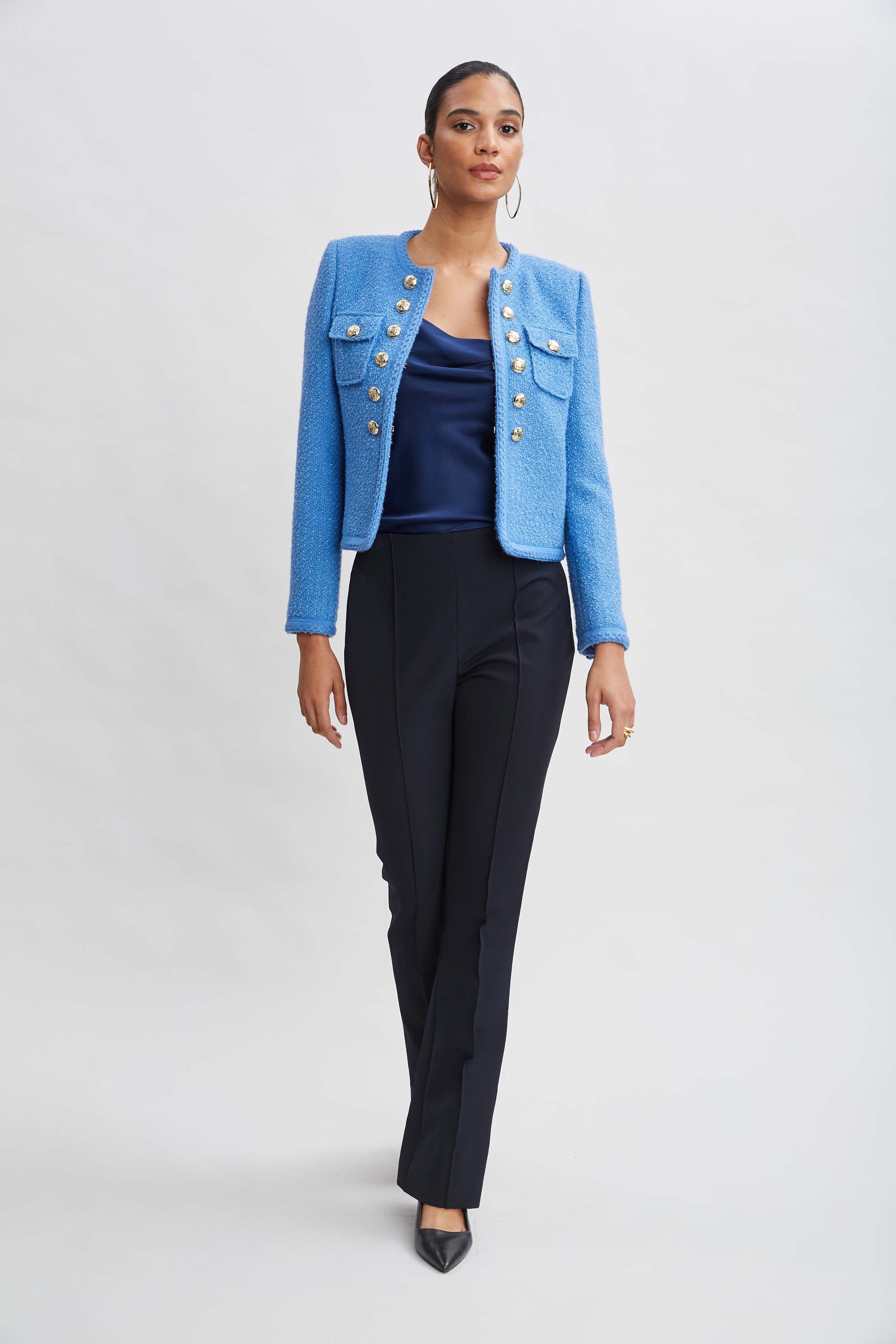 Crepe Seam Slit Flare Pant - Image 2