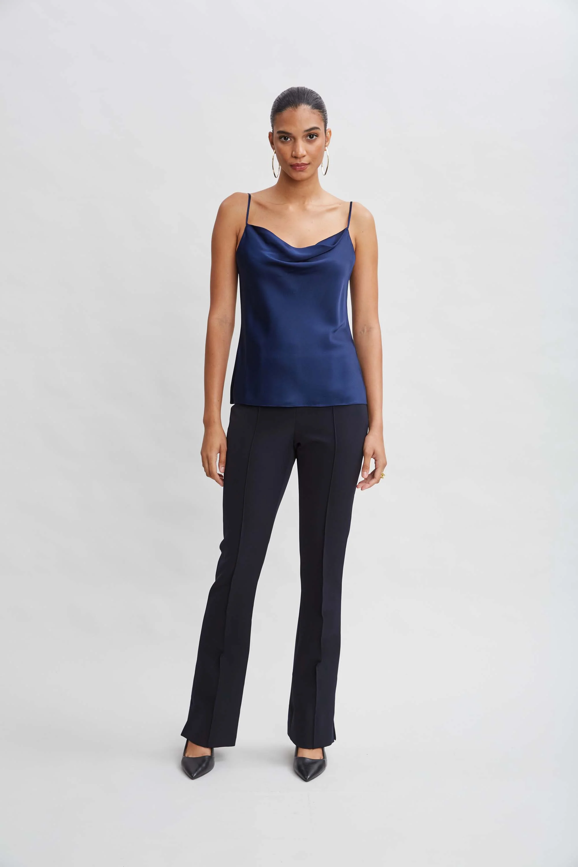 Crepe Seam Slit Flare Pant - Image 3