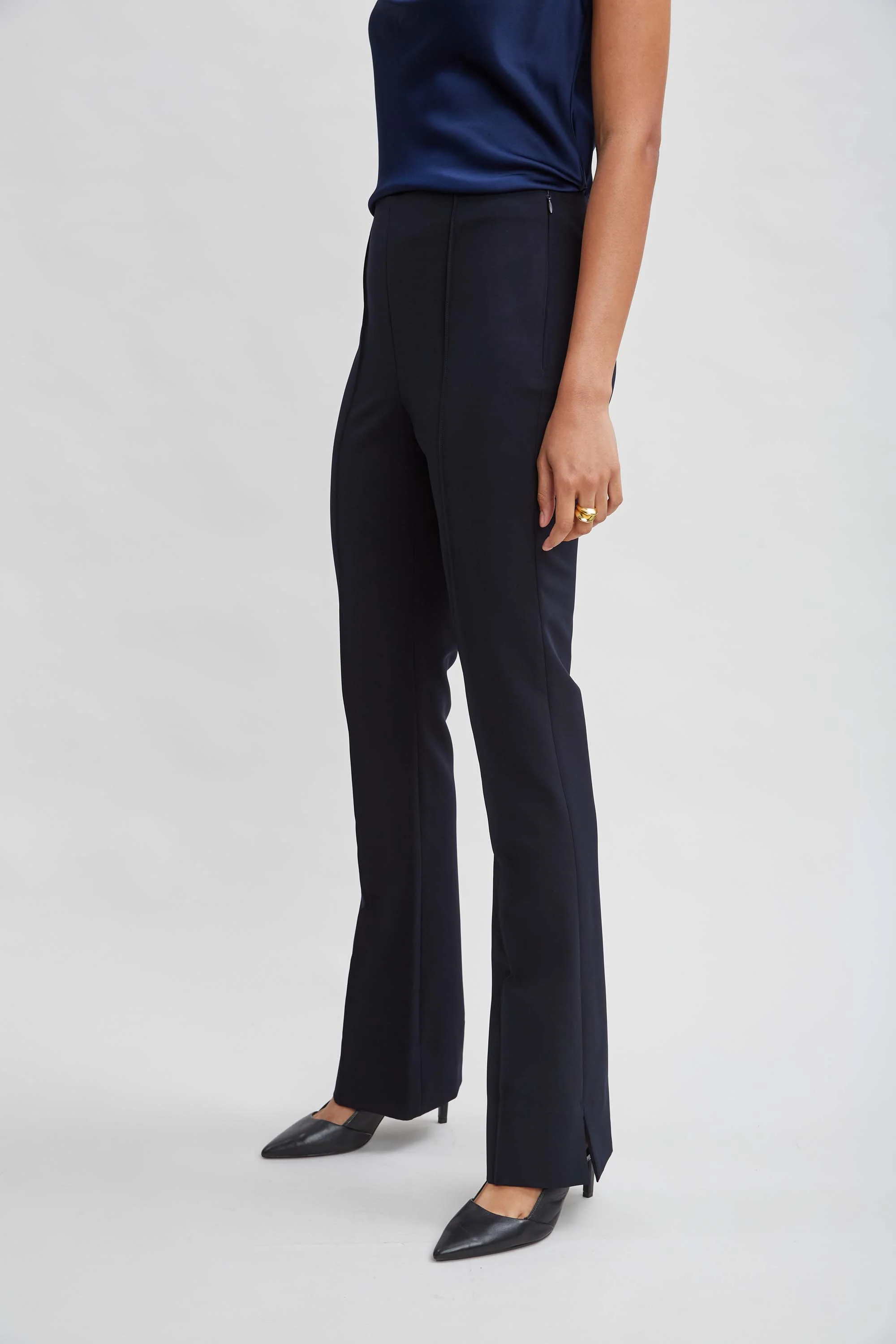 Crepe Seam Slit Flare Pant - Image 4
