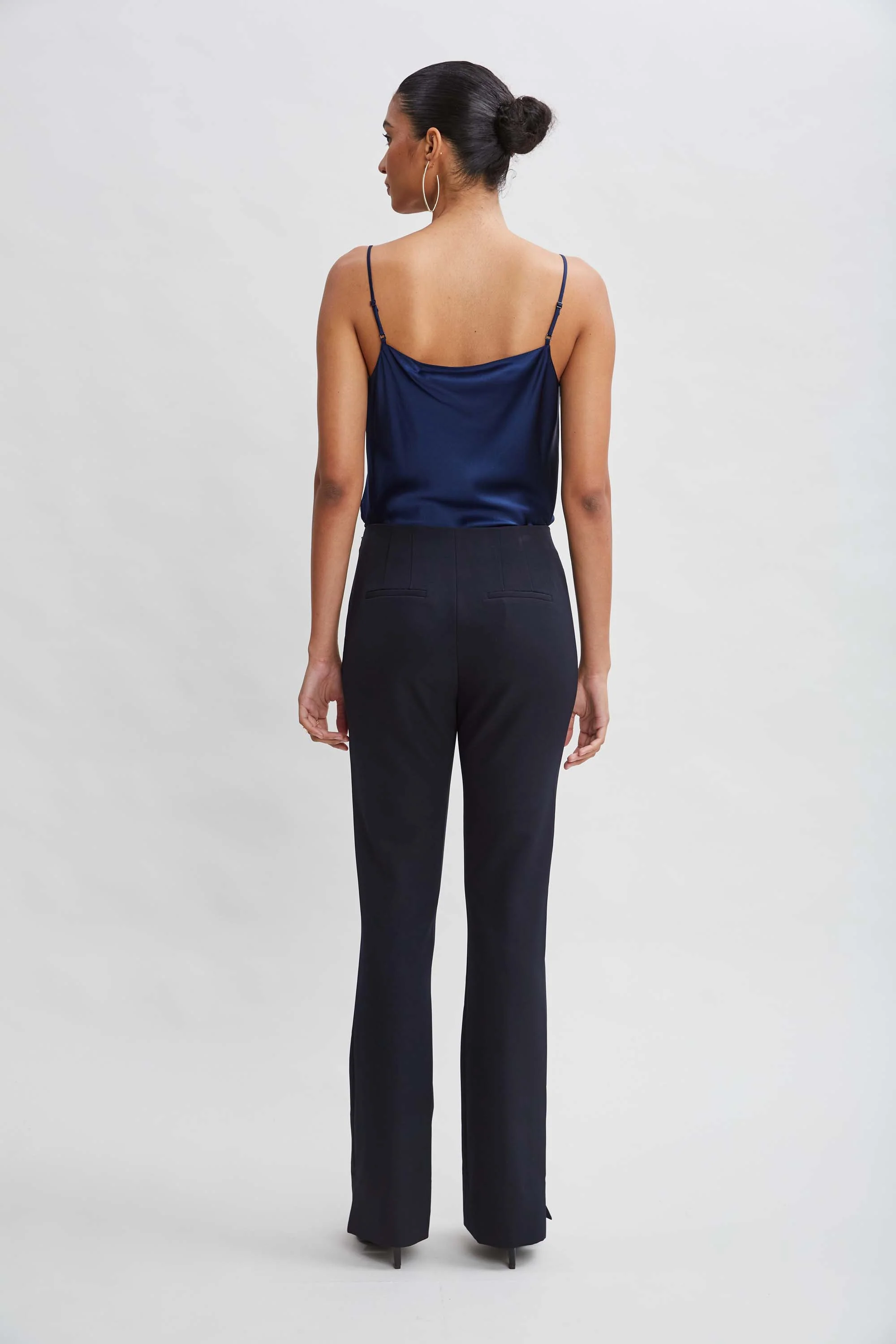 Crepe Seam Slit Flare Pant - Image 5