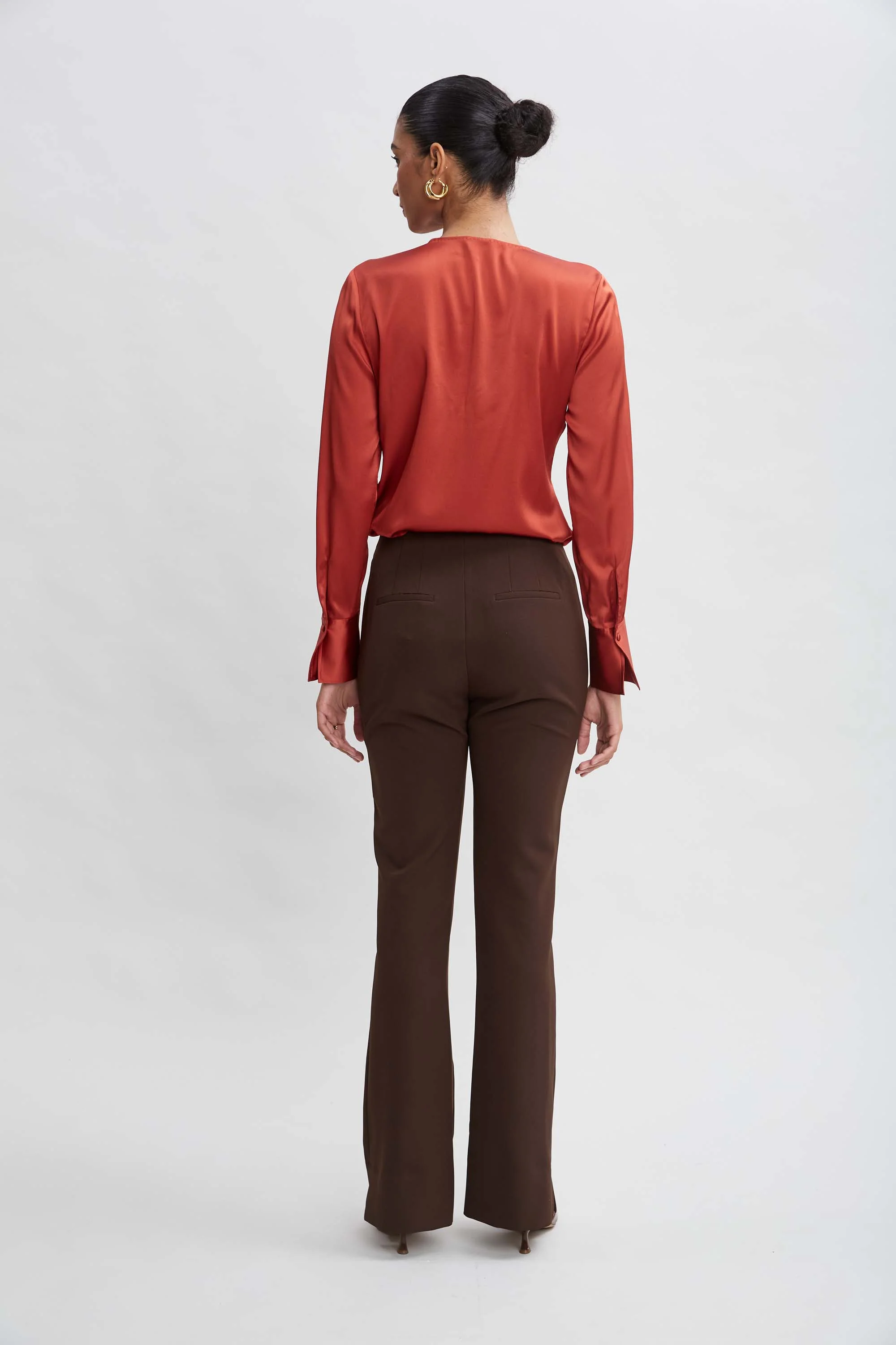 Crepe Seam Slit Flare Pant - Image 3