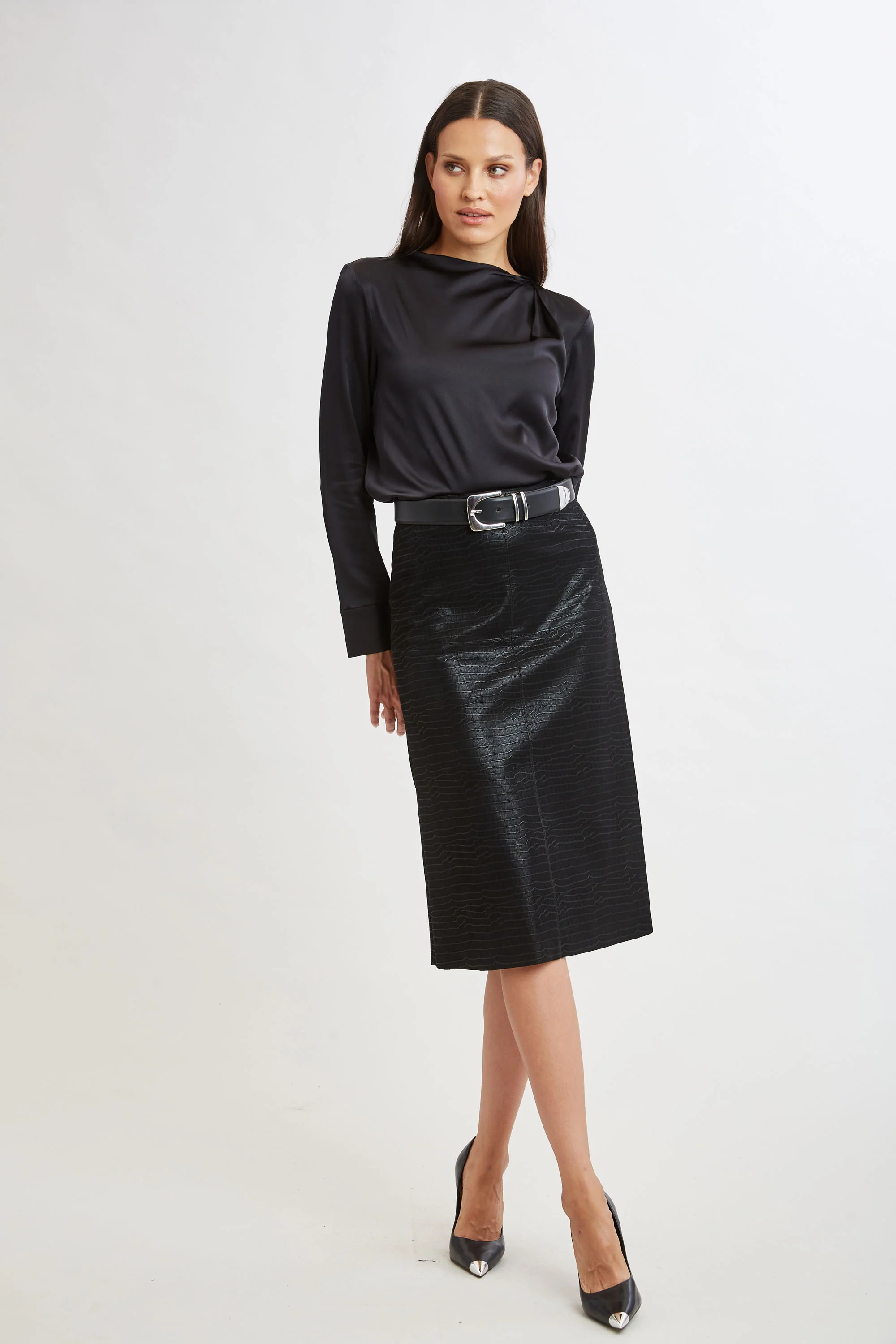 Croc Midi Skirt - Image 3