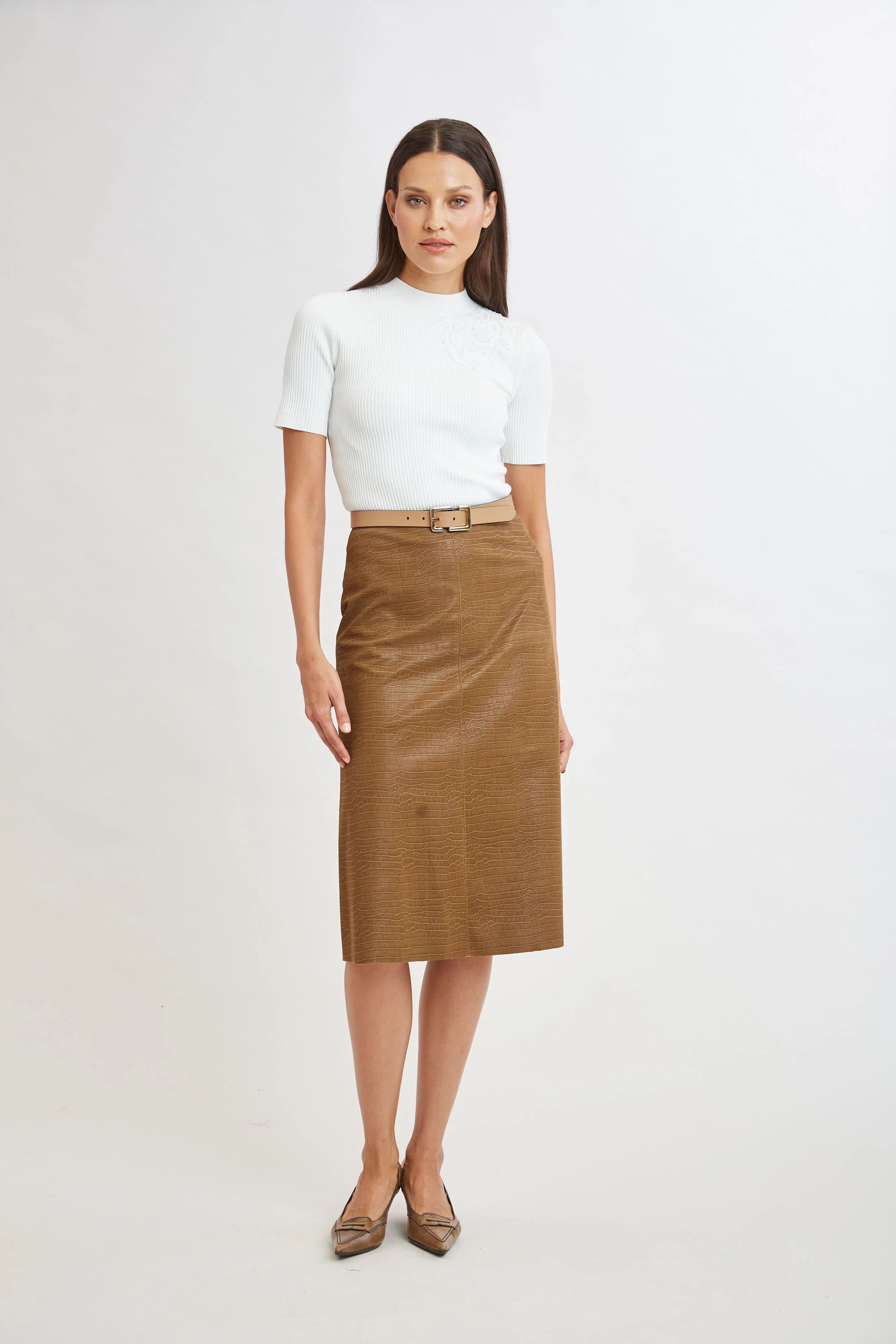 Croc Midi Skirt - Image 4