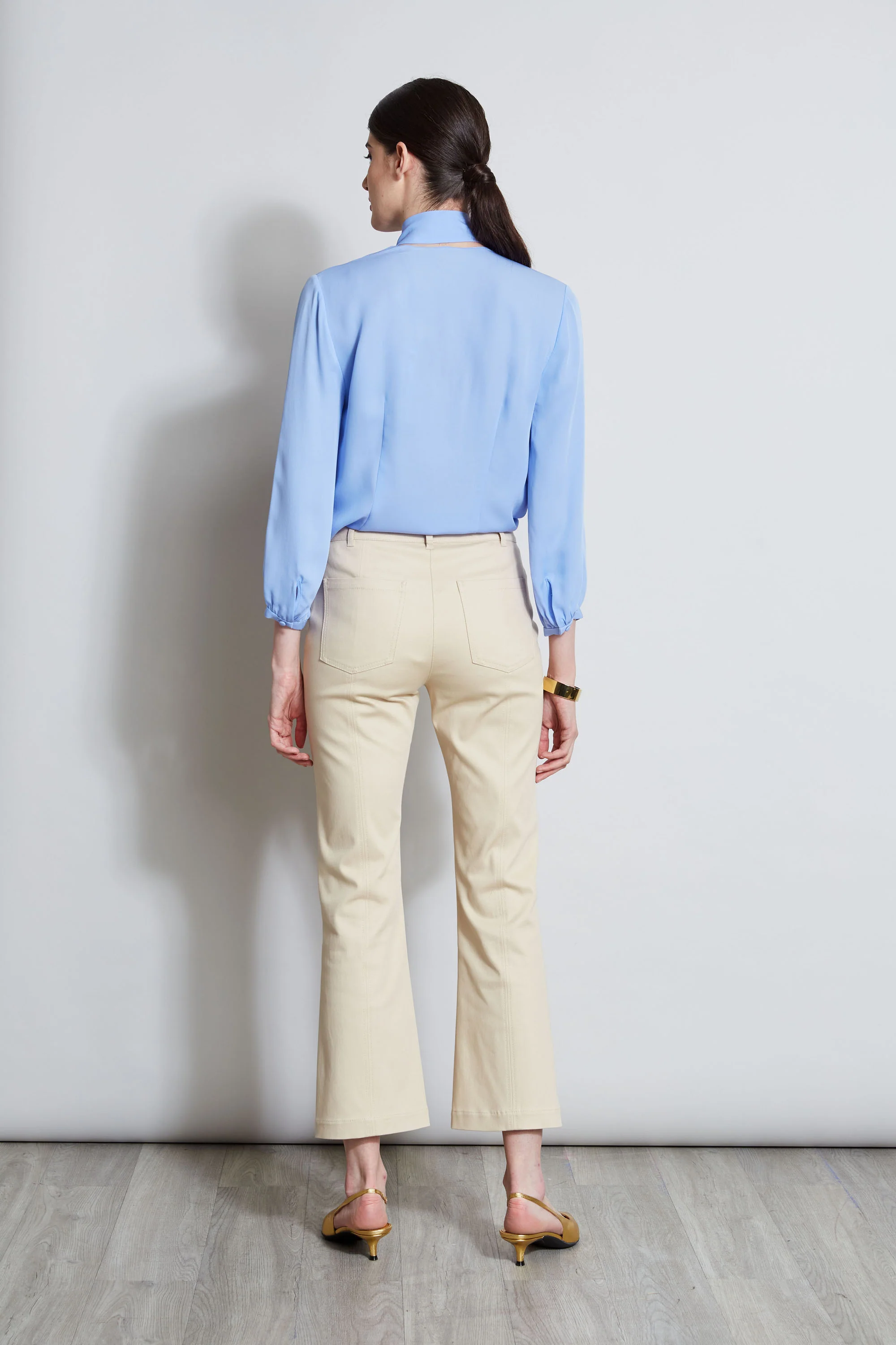Cropped Denim Canvas Slit Pant - Image 7