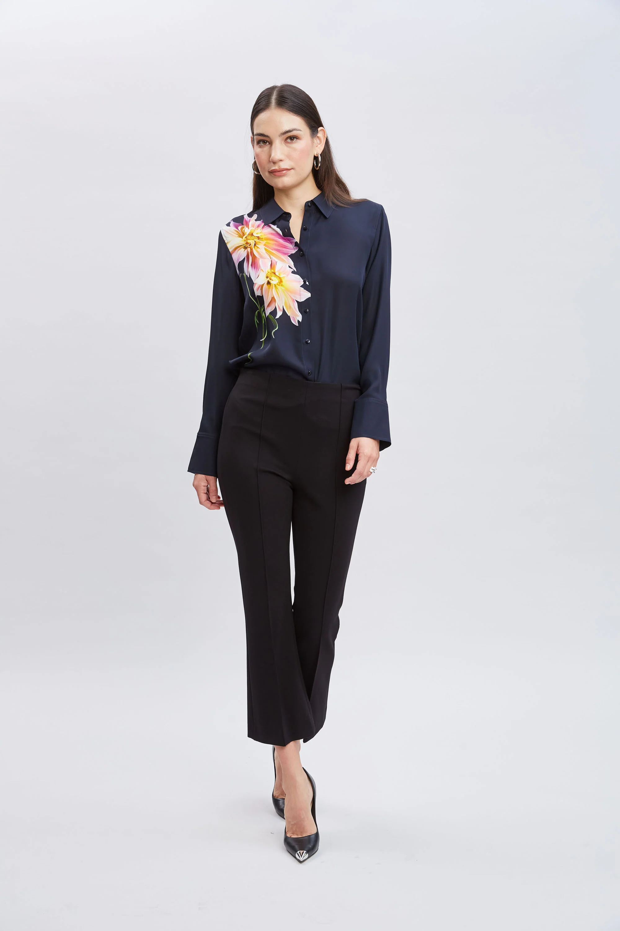 Silk Dahlia Button Down Shirt - Image 3