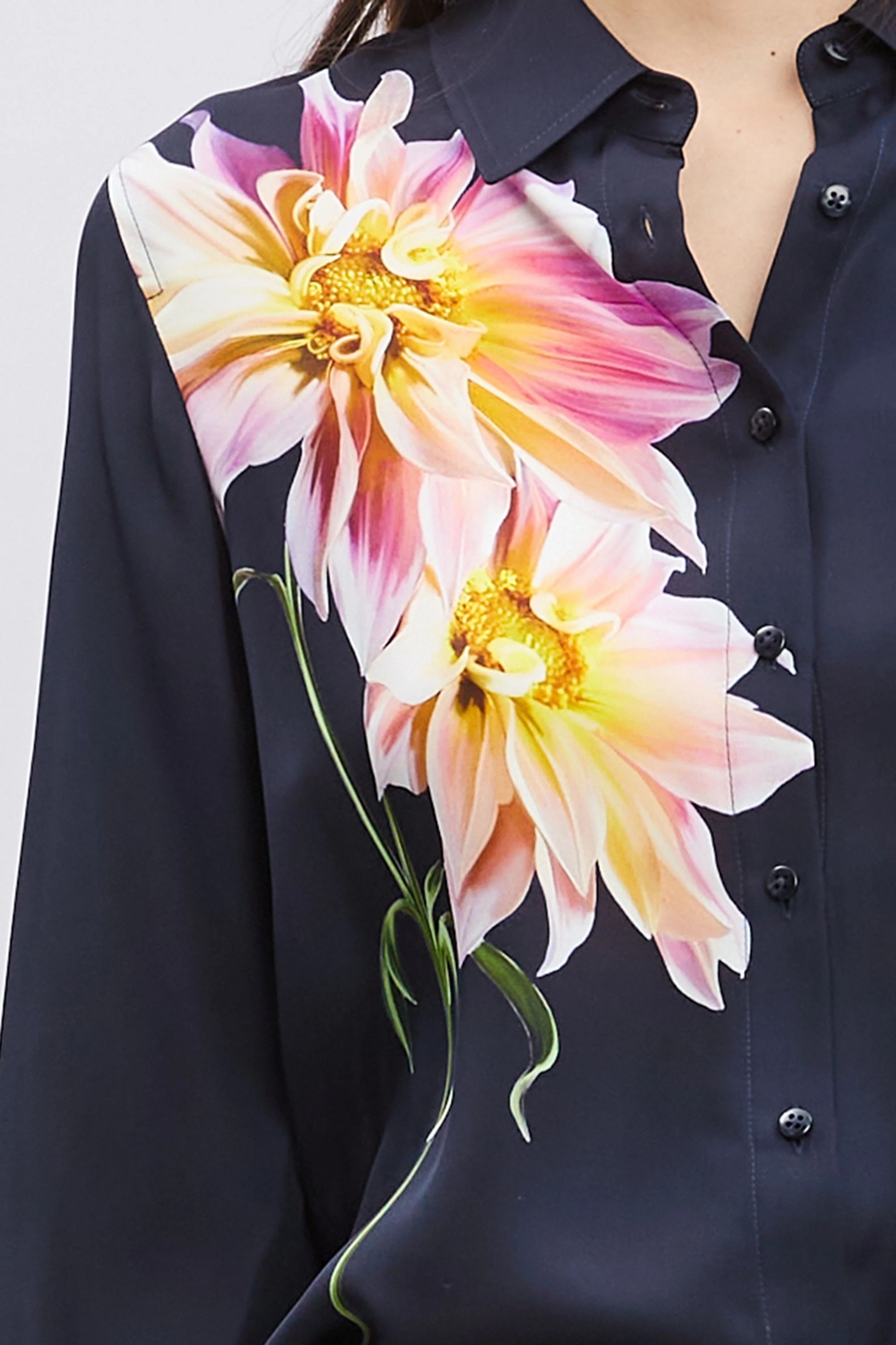 Silk Dahlia Button Down Shirt - Image 7