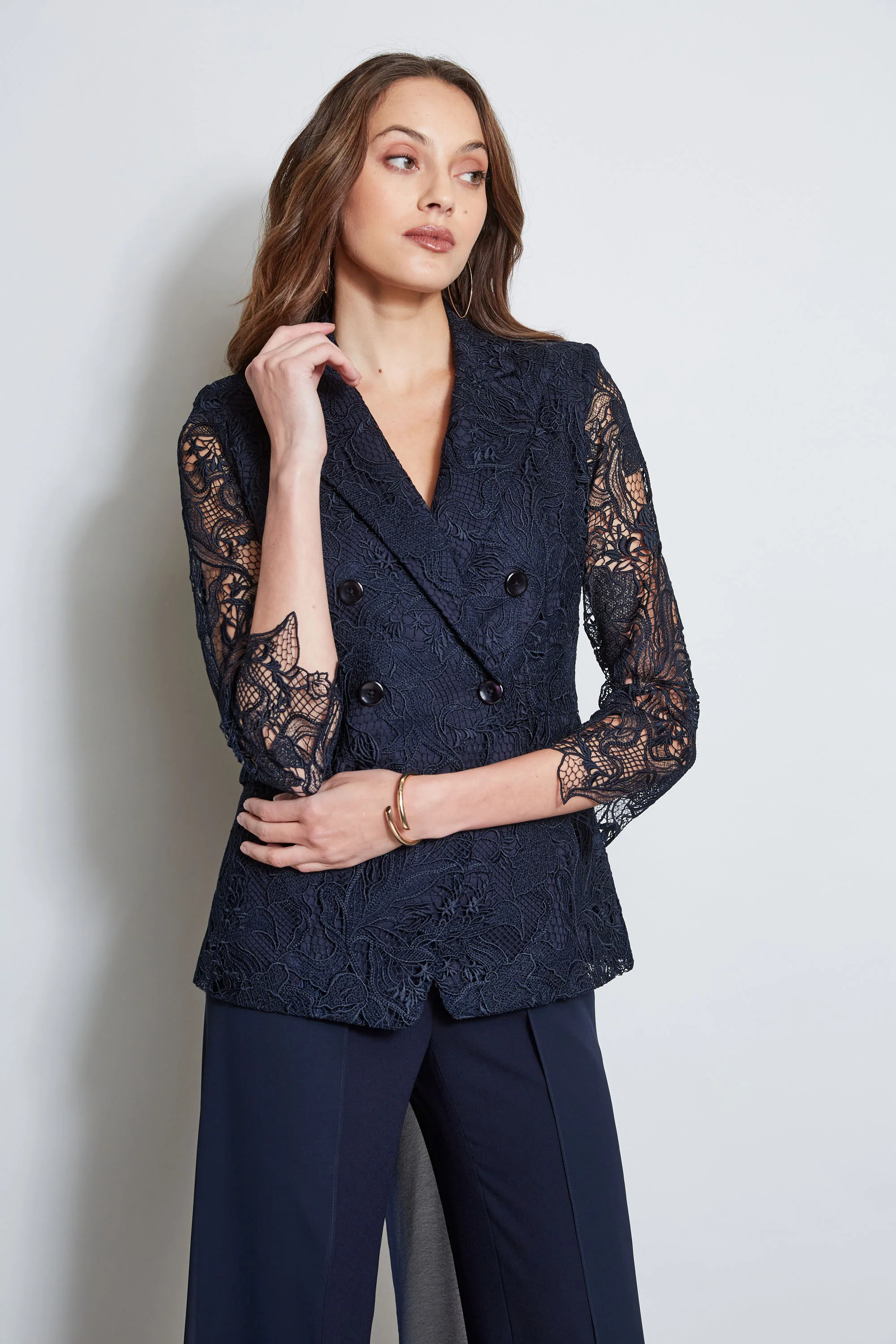 Double Breasted Lace Blazer - Image 4