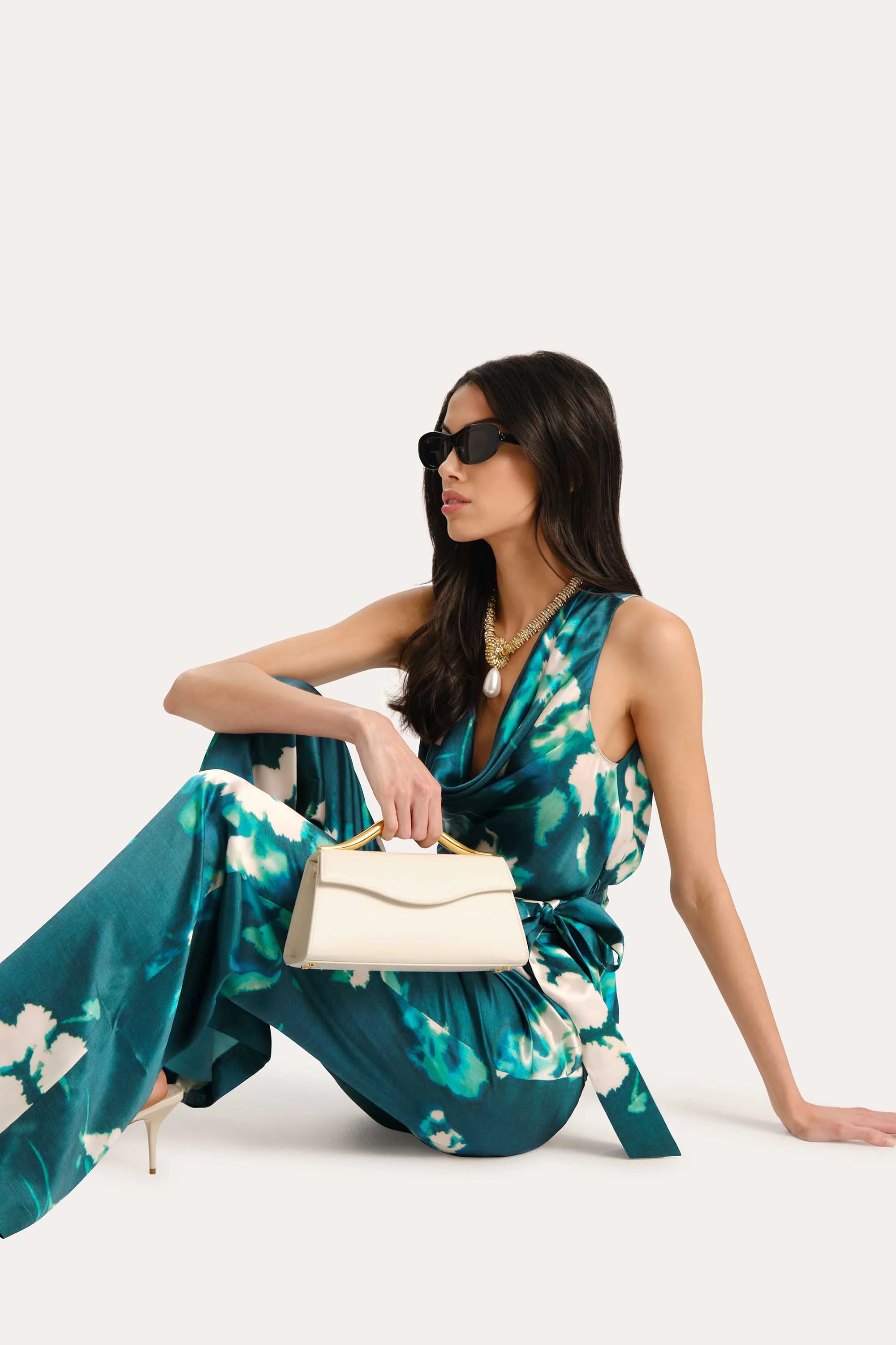 Delilah Floral Silk Halterneck Top - Image 3