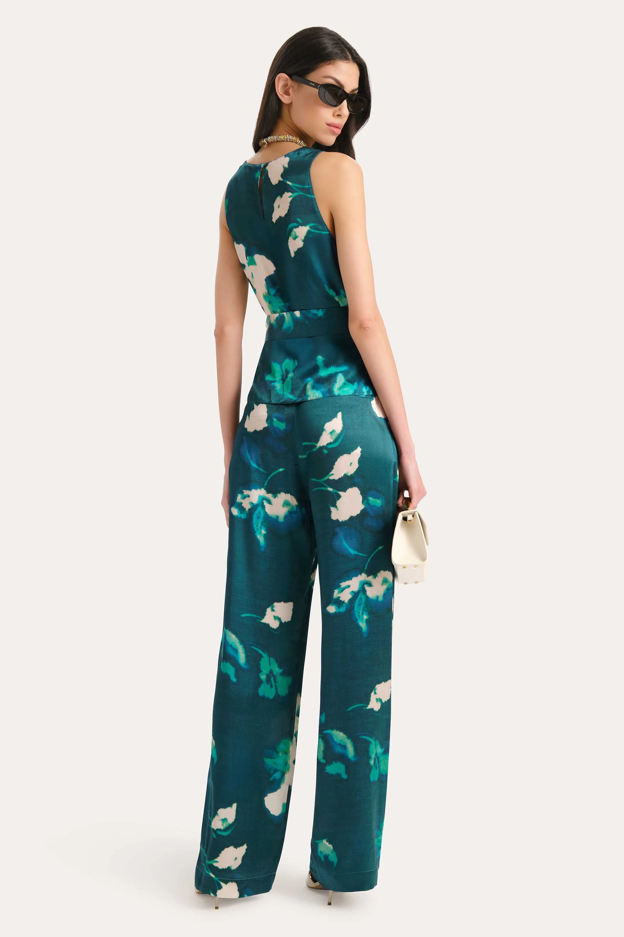 Delilah Floral Silk Halterneck Top - Image 4