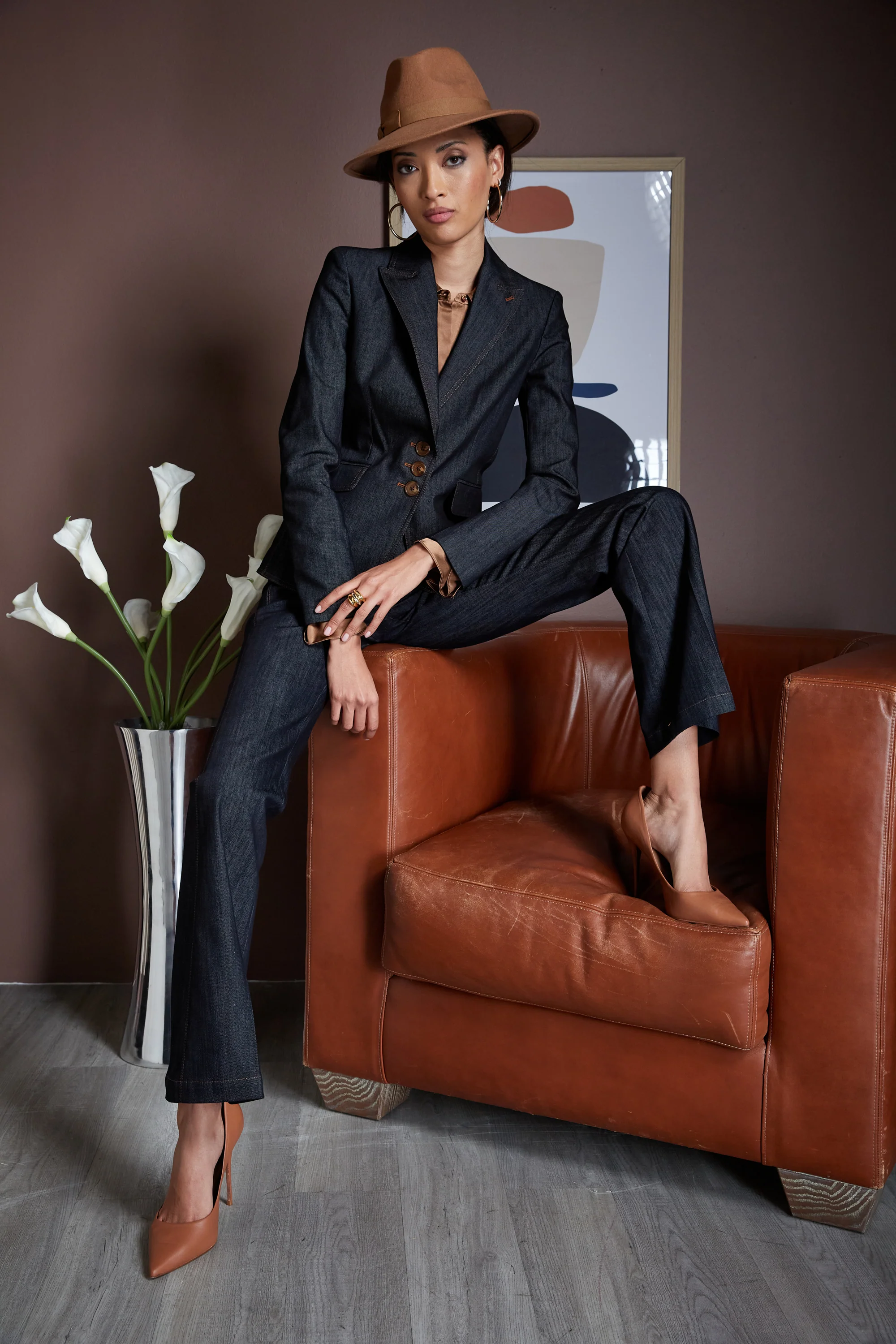 Denim 3 Button Blazer - Image 2