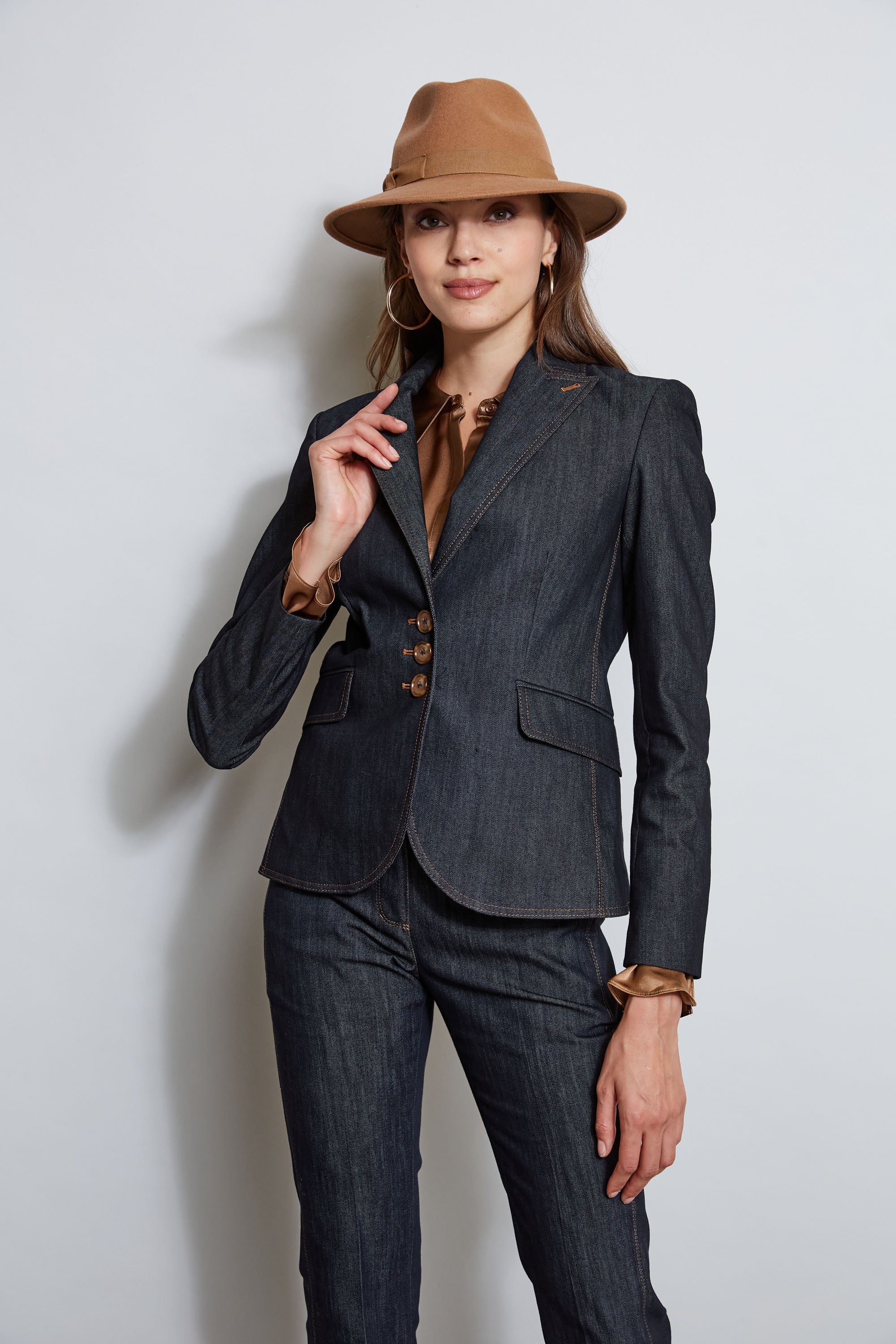 Denim 3 Button Blazer - Image 4