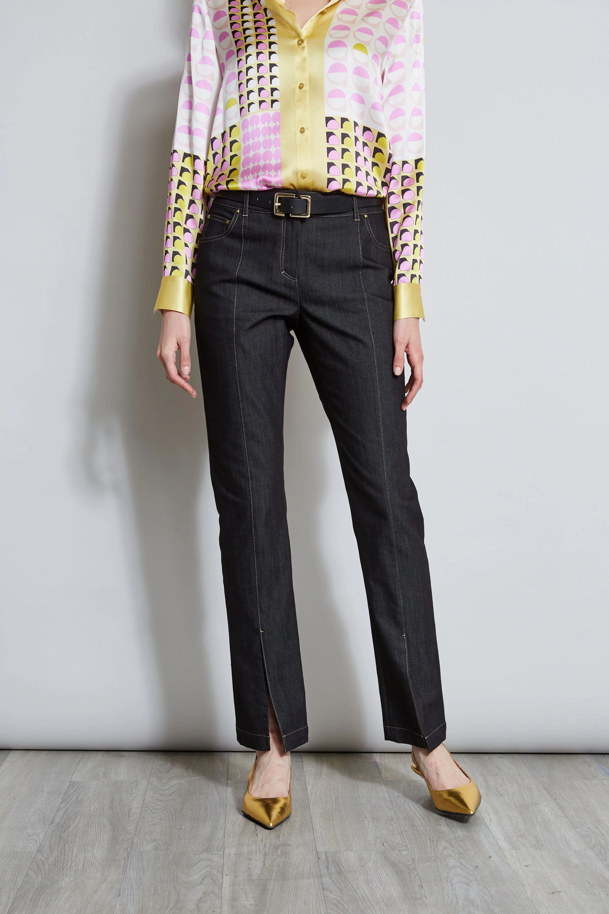 Denim Slit Front Jeans - Image 2