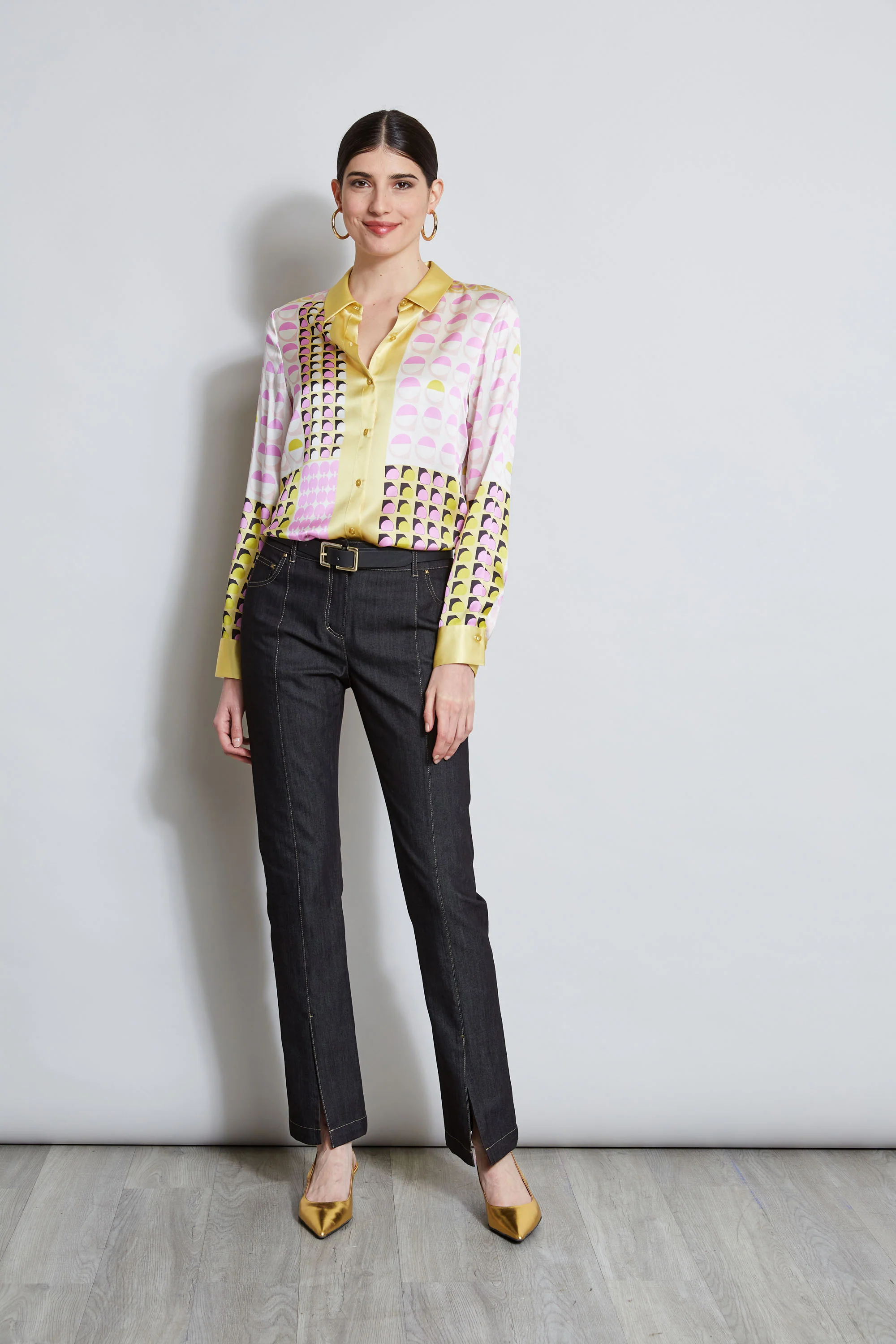 Denim Slit Front Jeans - Image 3
