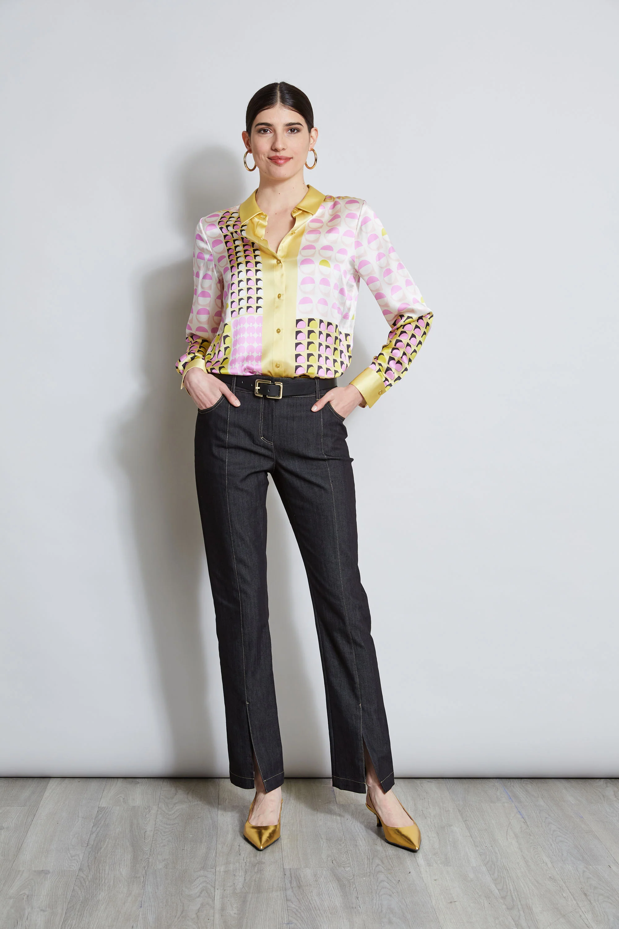 Denim Slit Front Jeans - Image 4