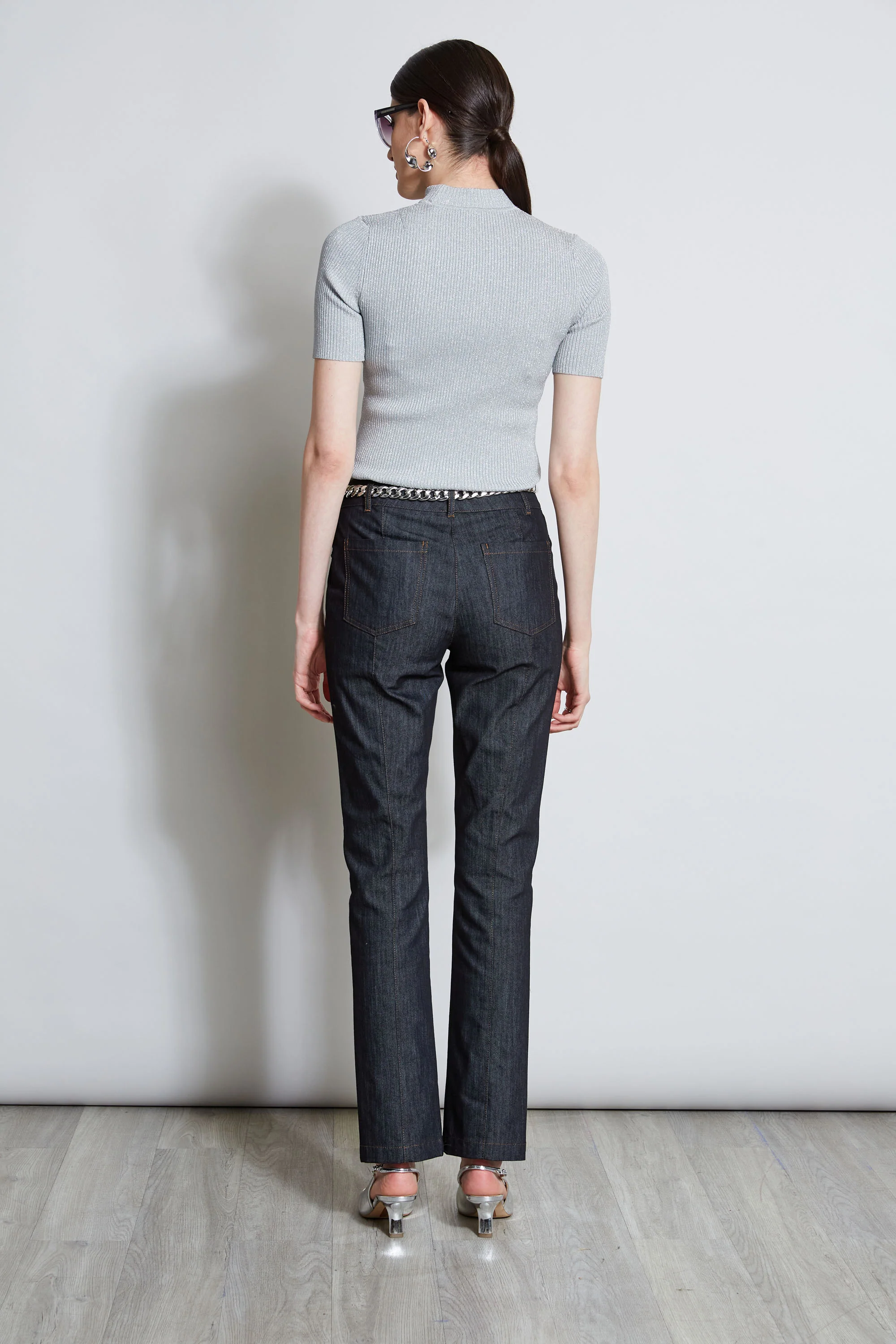 Denim Slit Front Jeans - Image 5