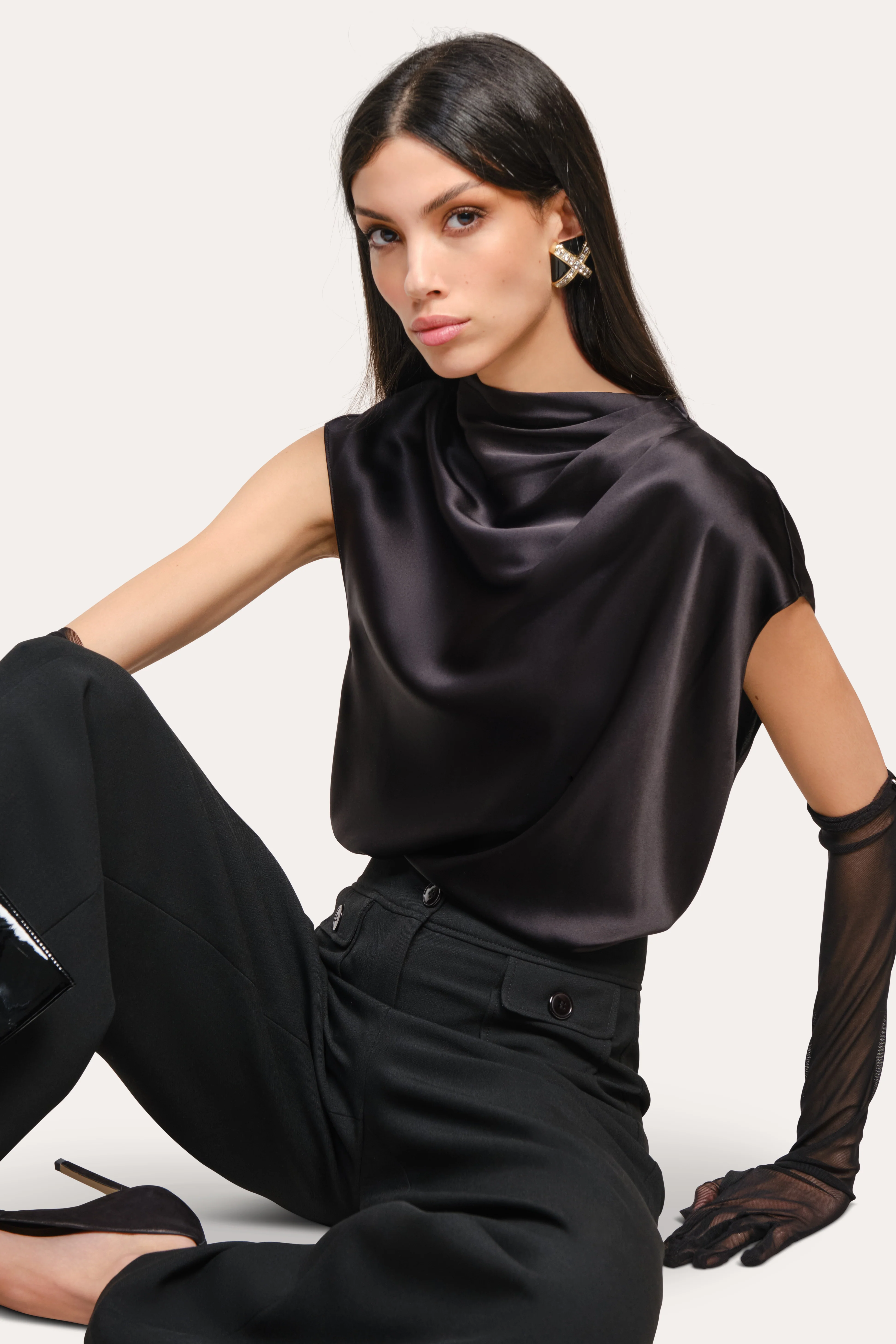 Diane Silk Draped Blouse - Image 5