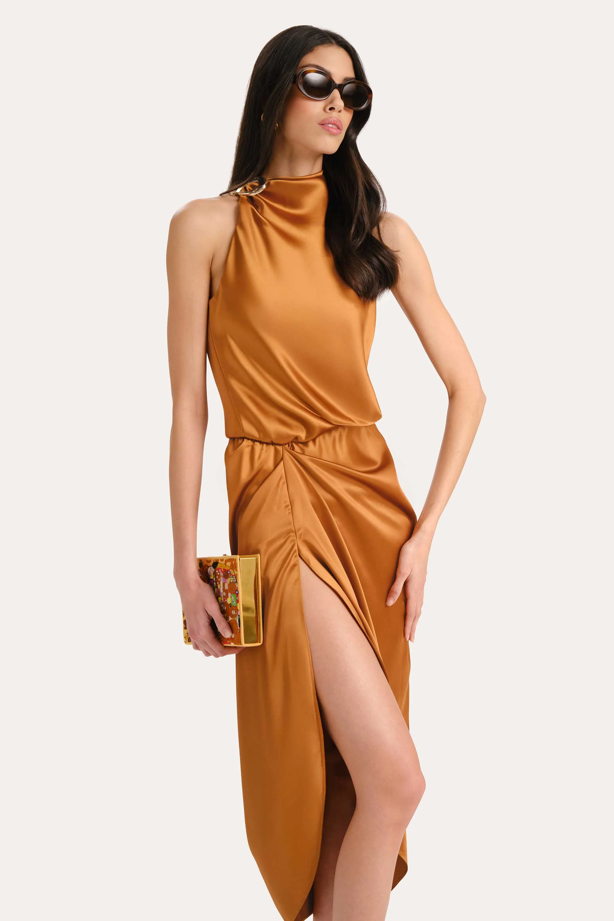Josephine Draped Halter Dress - Image 4