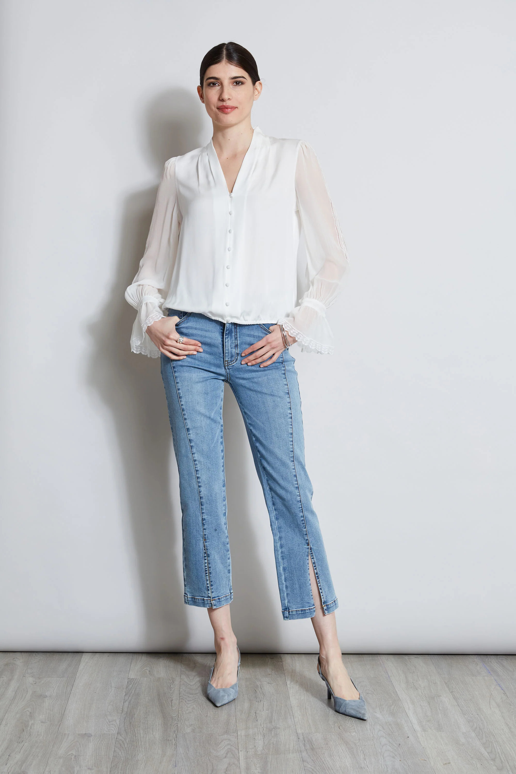 Embroidered Sleeve Blouson Shirt - Image 2