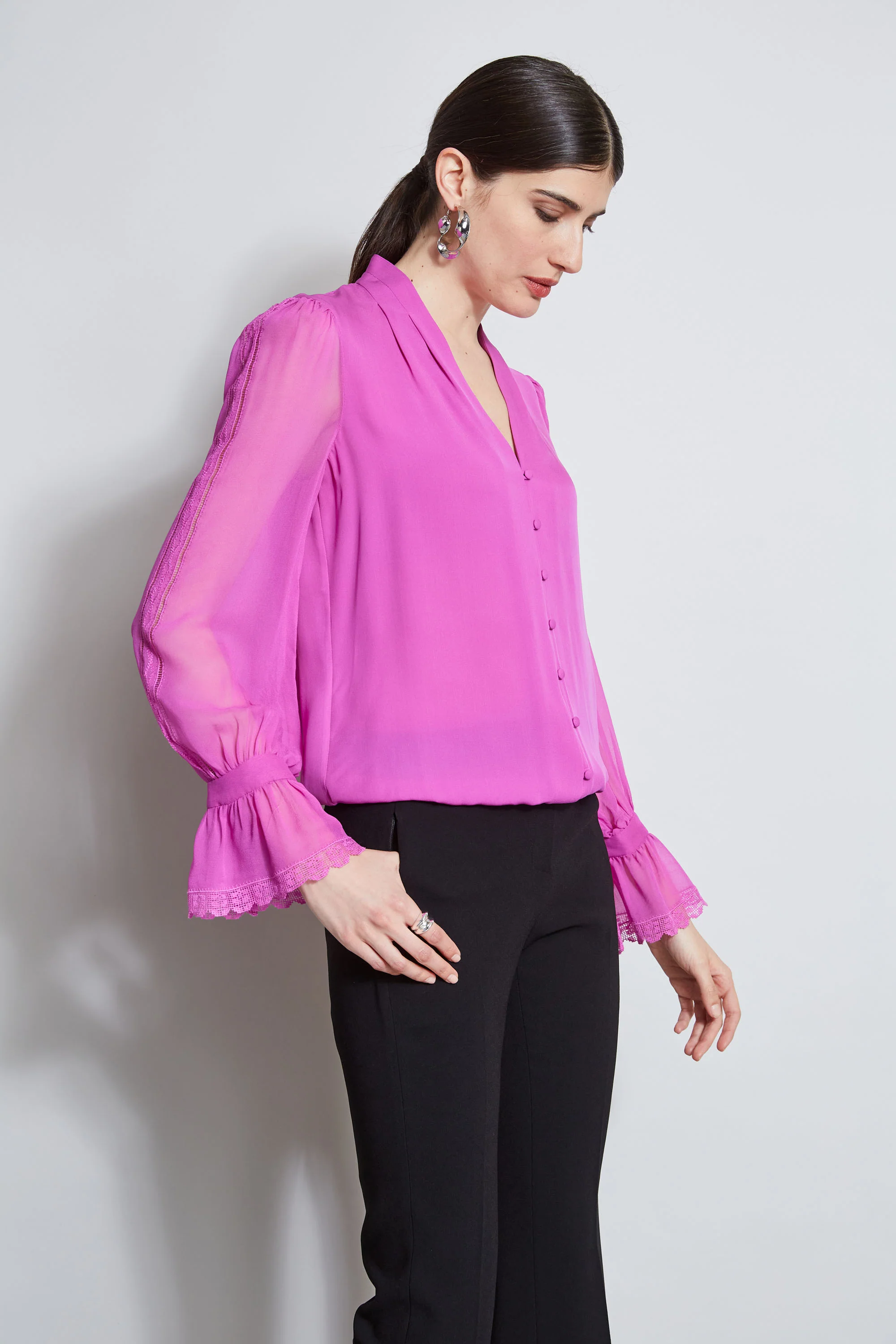 Embroidered Sleeve Blouson Shirt - Image 4
