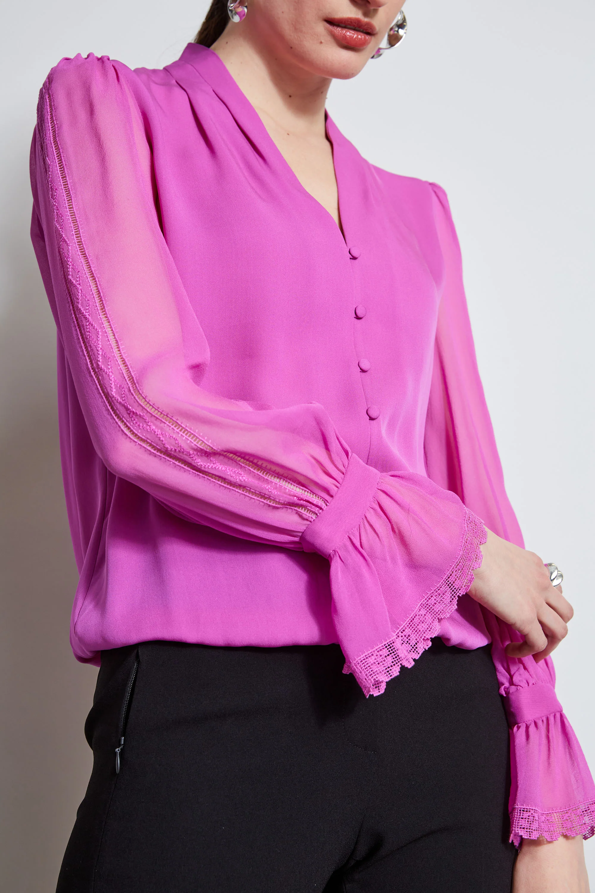 Embroidered Sleeve Blouson Shirt - Image 6