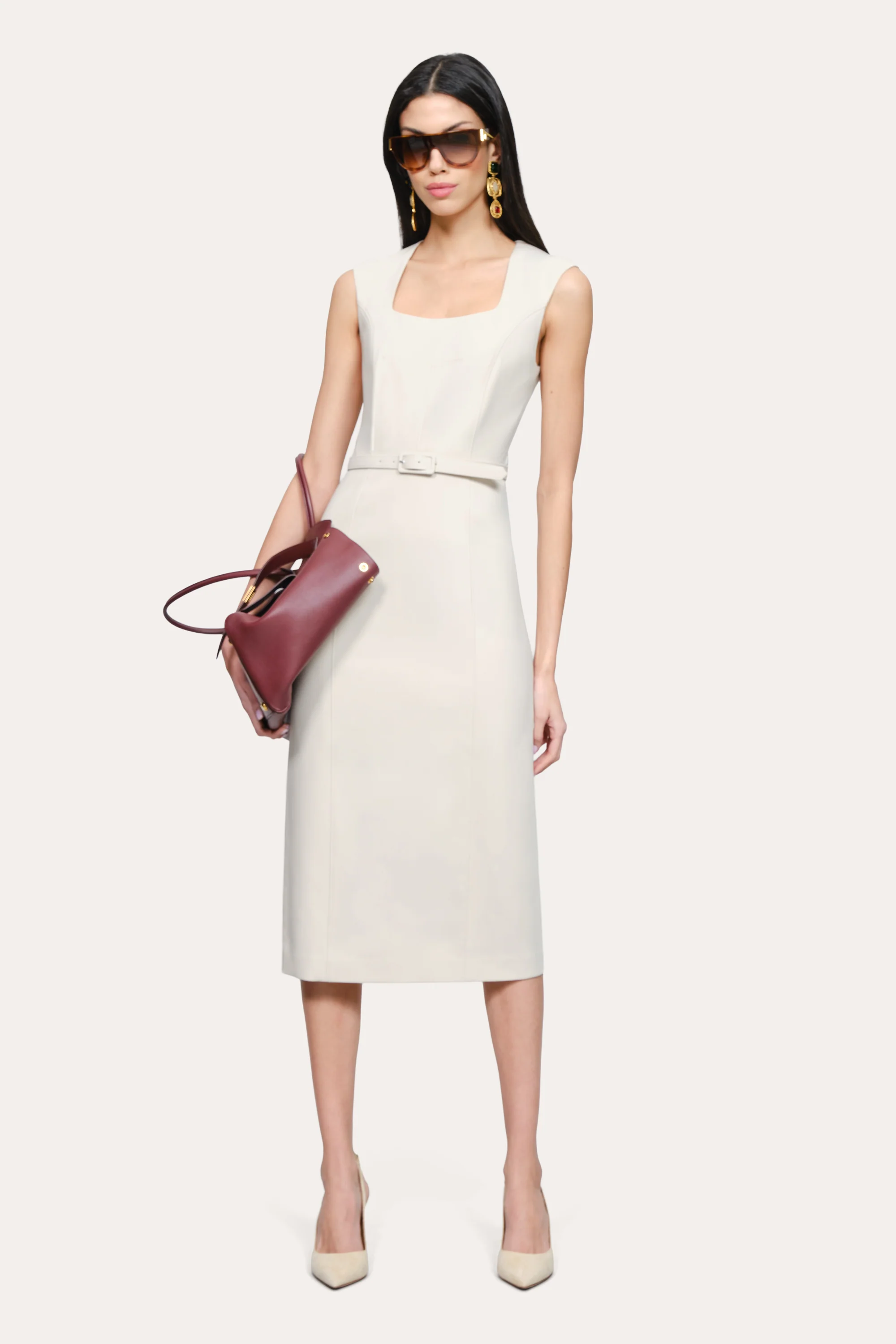 Margaret Belted Midi Dress