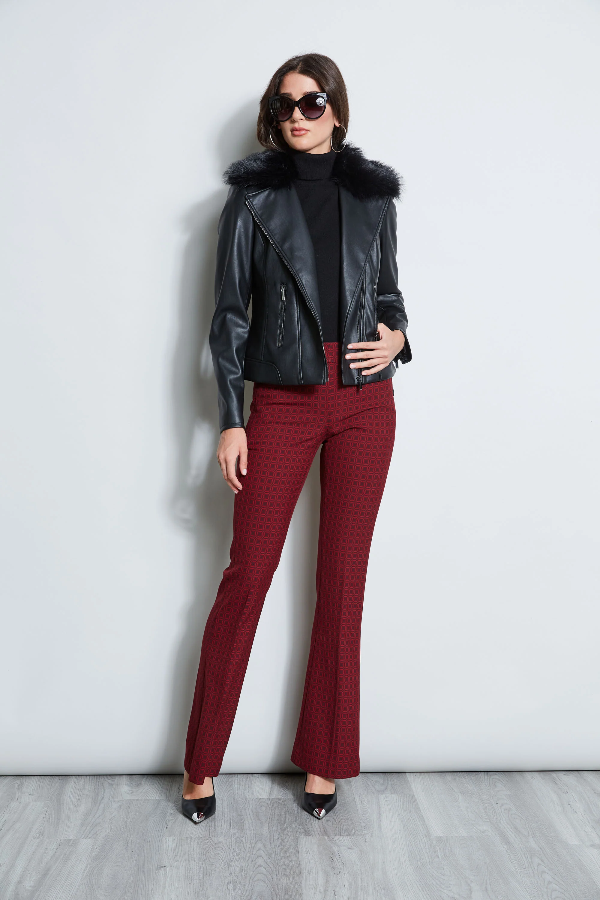 Faux Fur Collar Moto Jacket - Image 5