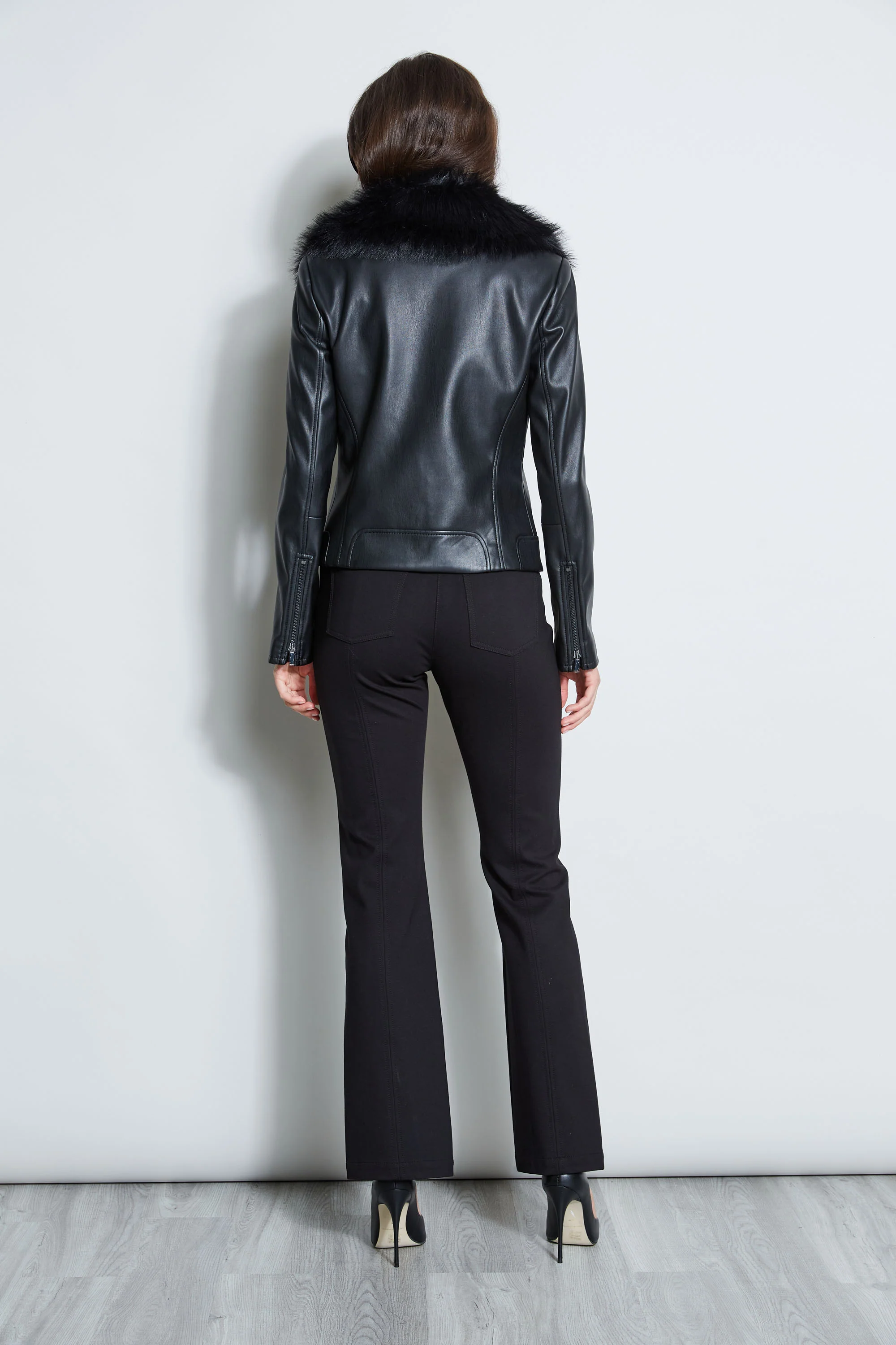 Faux Fur Collar Moto Jacket - Image 7