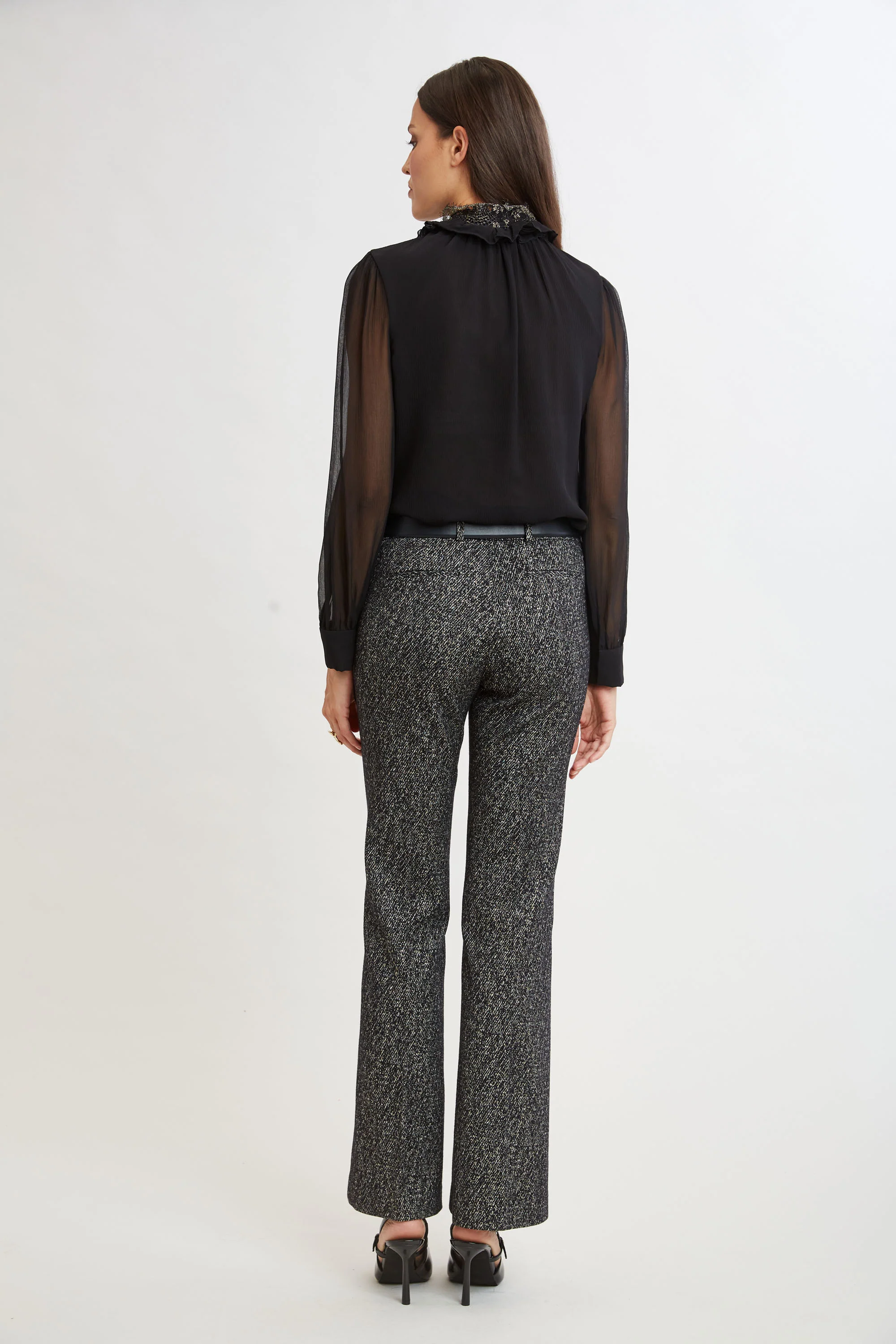 Fit & Flare Metallic Tweed Pant - Image 6
