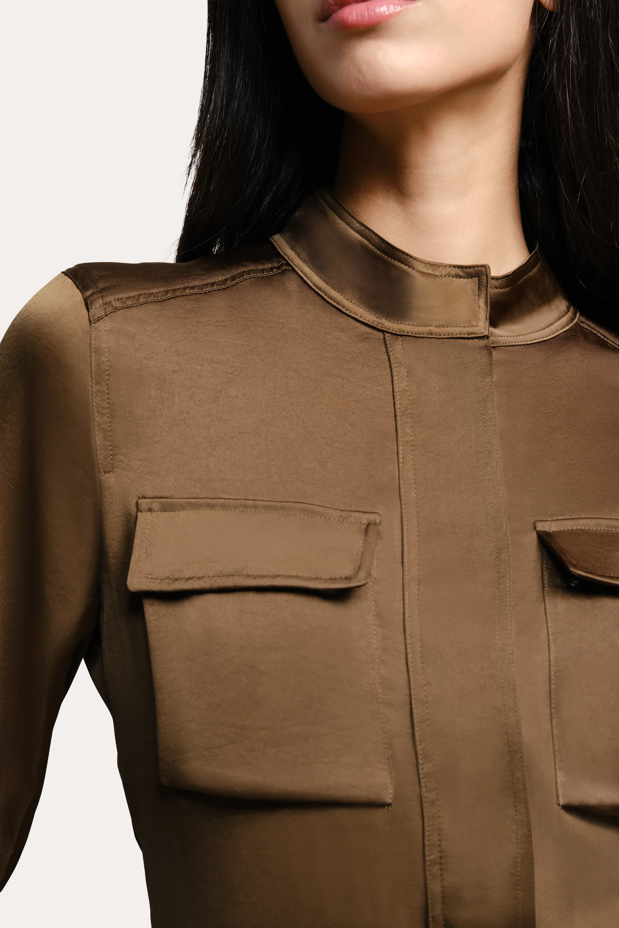 Olivia Utility Satin Jacket - Image 3