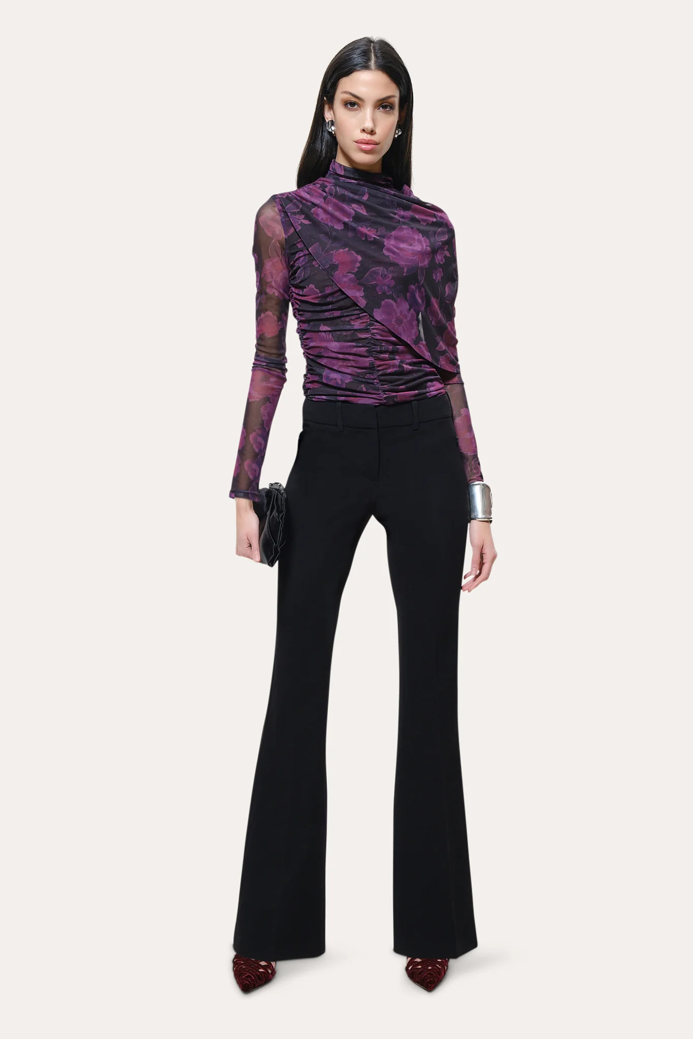 Georgia Ruched Mesh Top