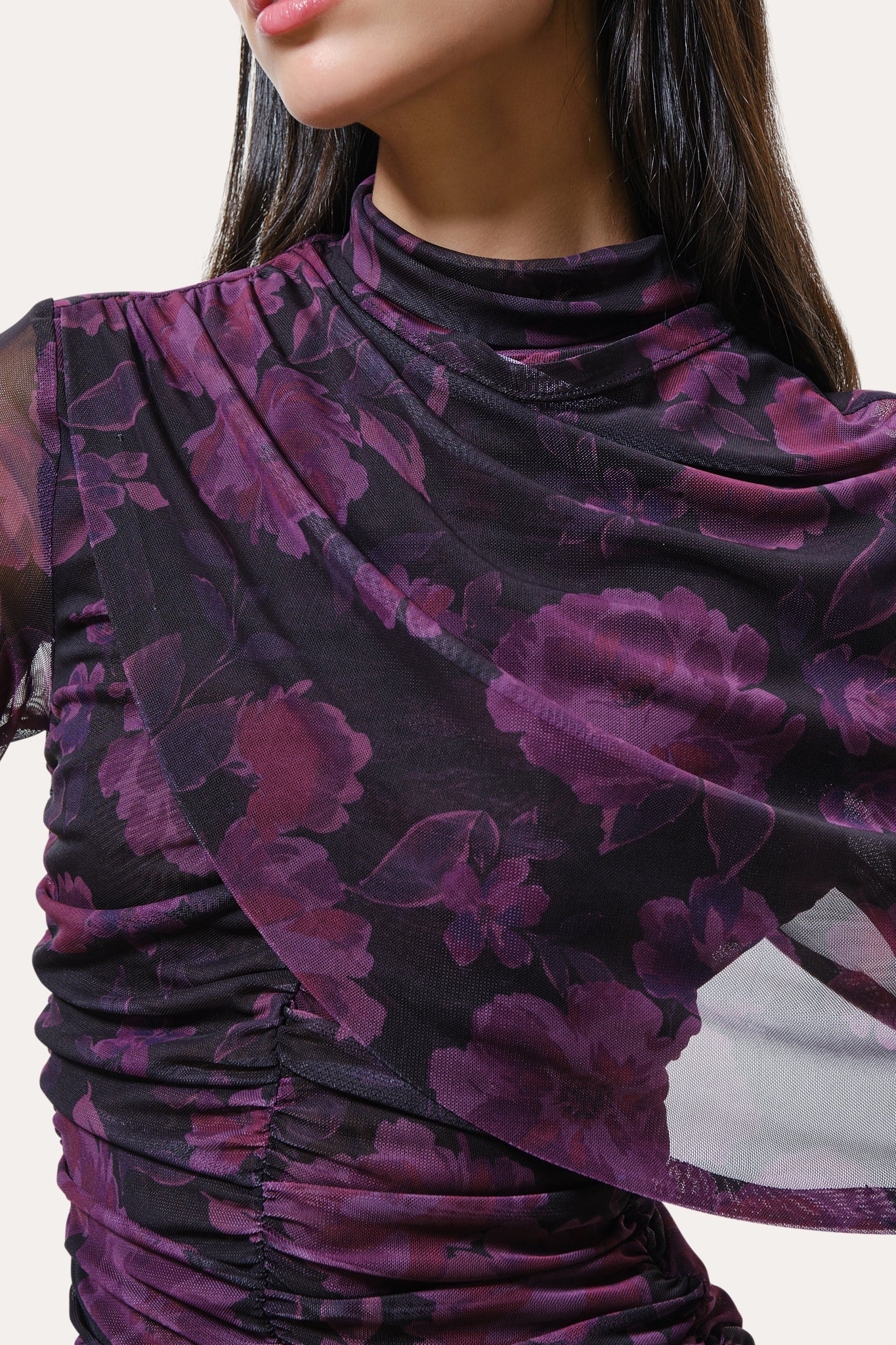 Georgia Ruched Mesh Top - Image 3