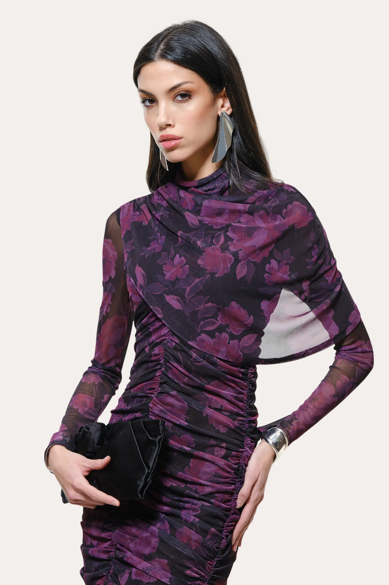 Georgia Ruched Mesh Dress - Image 5