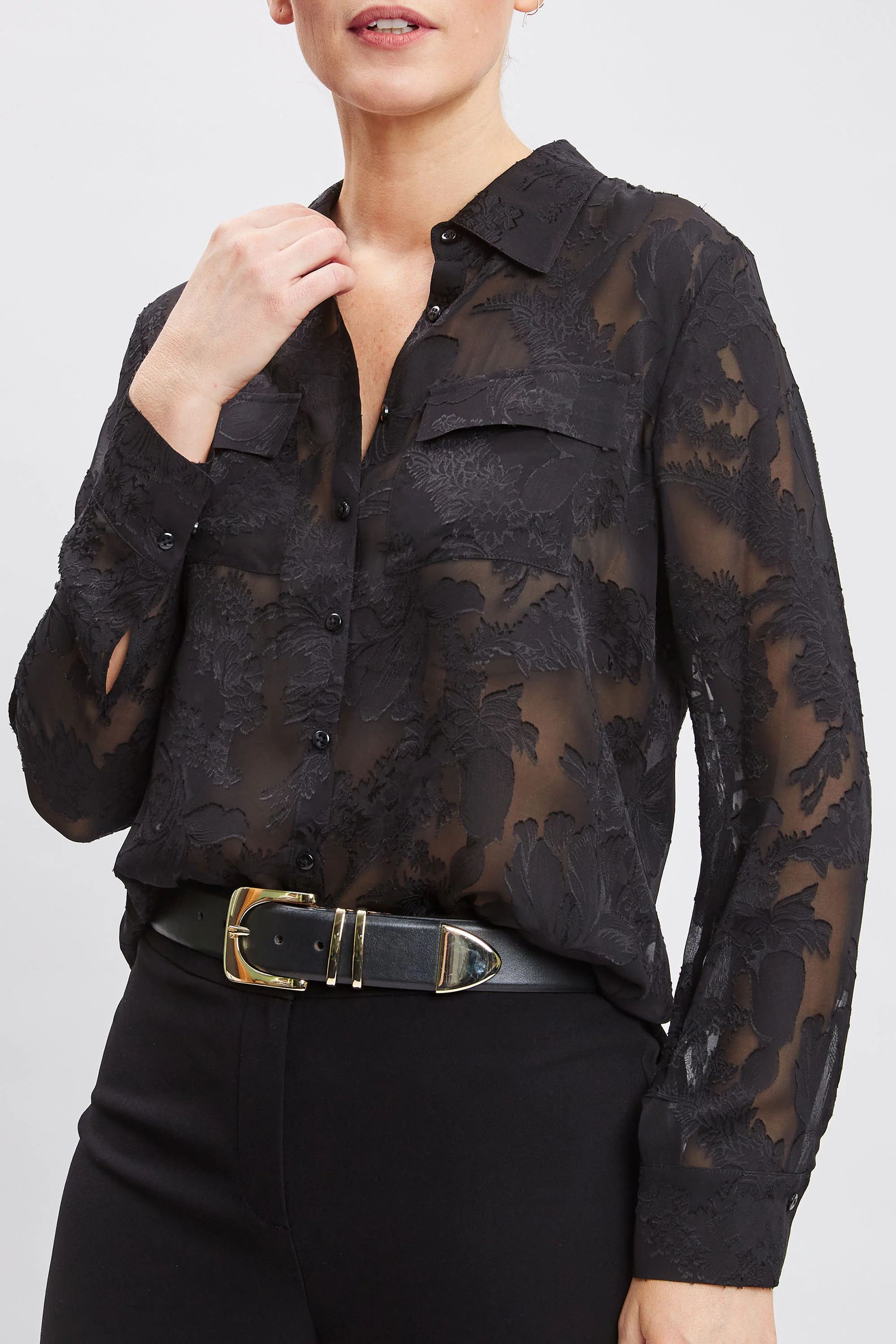 Silk Jacquard Utility Shirt - Image 4